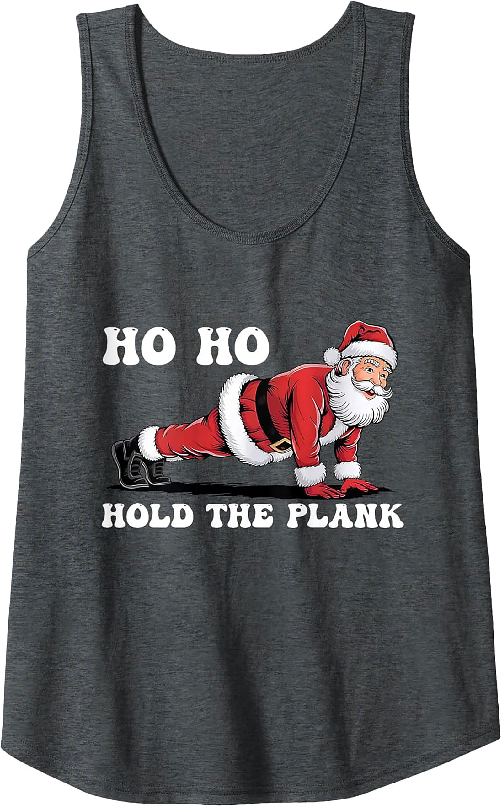 Santa Gym Graphic Tank Top Funny Christmas Workout Gear