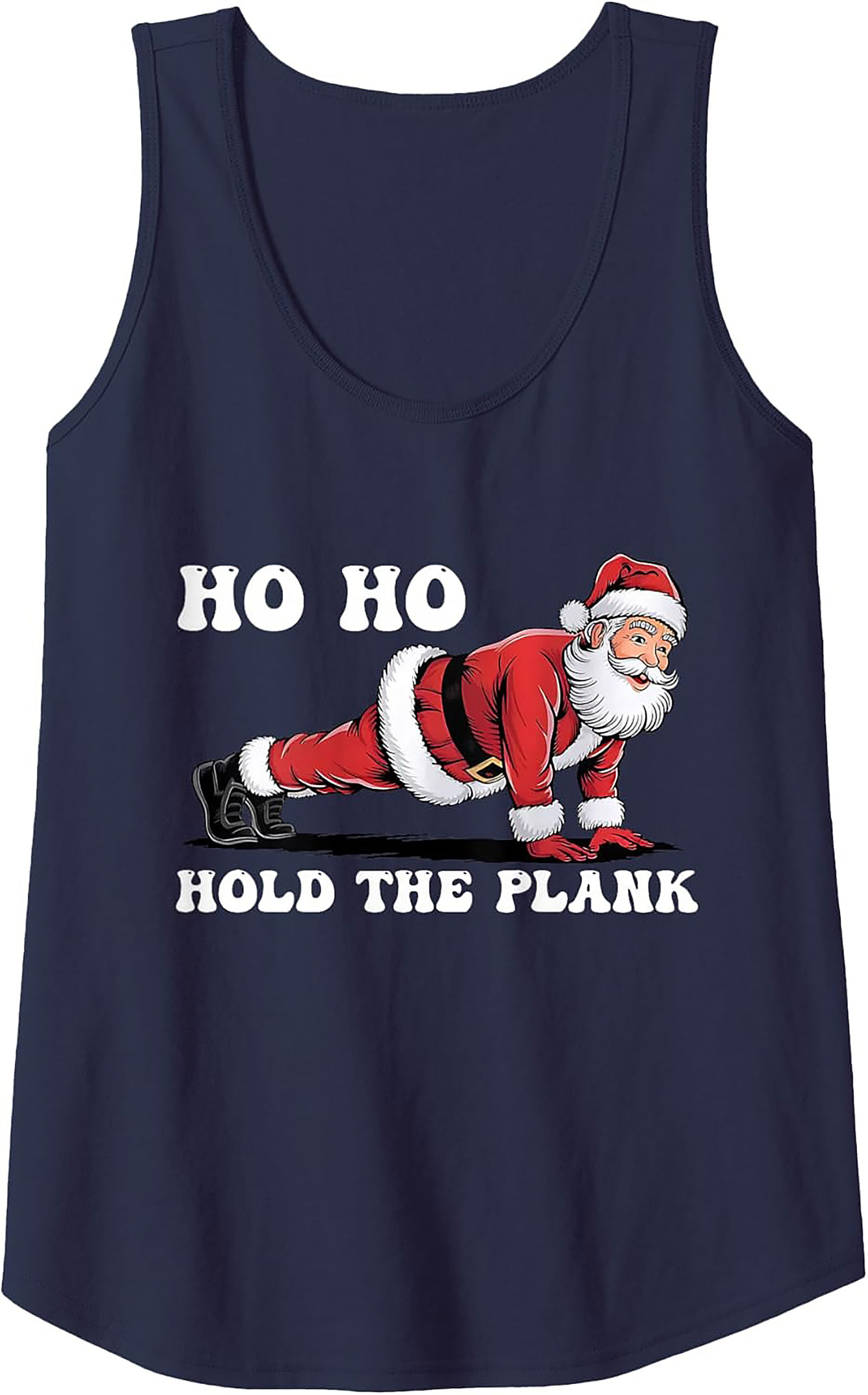 Santa Gym Graphic Tank Top Funny Christmas Workout Gear