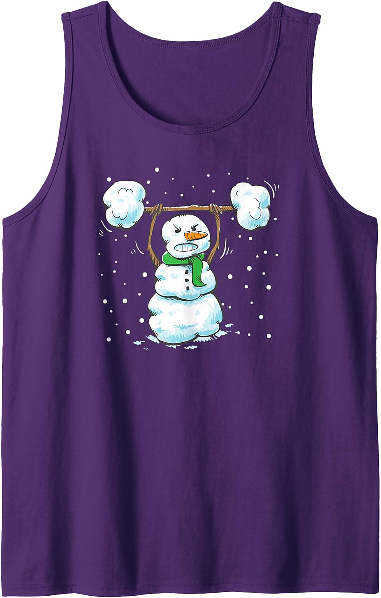 Gym Snowman Graphic Tank Top Weightlifting Sleeveless Shirt