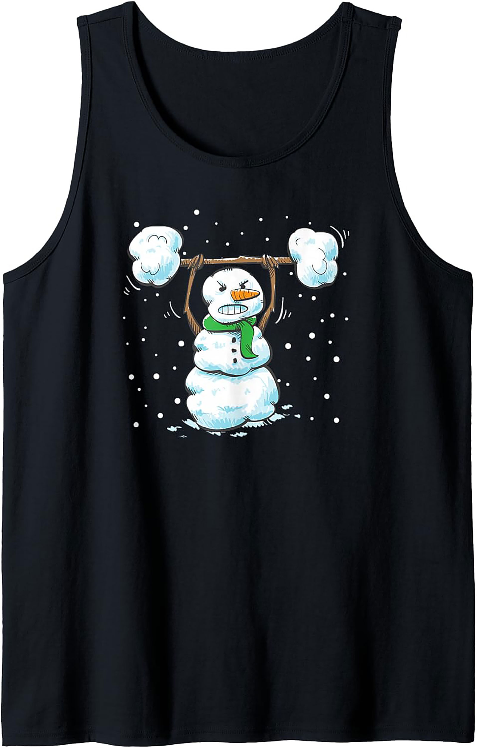 Gym Snowman Graphic Tank Top Weightlifting Sleeveless Shirt