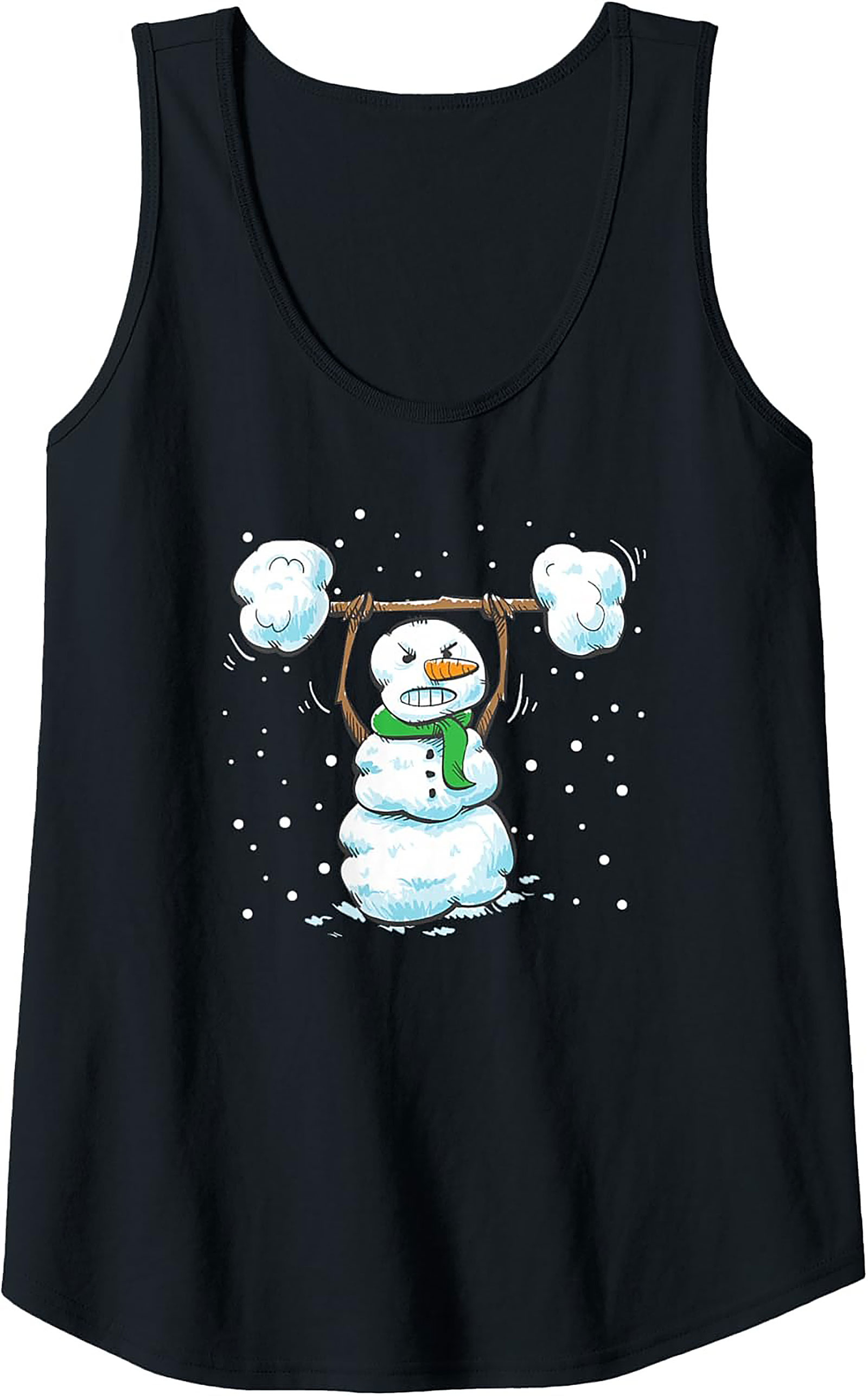 Gym Snowman Graphic Tank Top Weightlifting Sleeveless Shirt