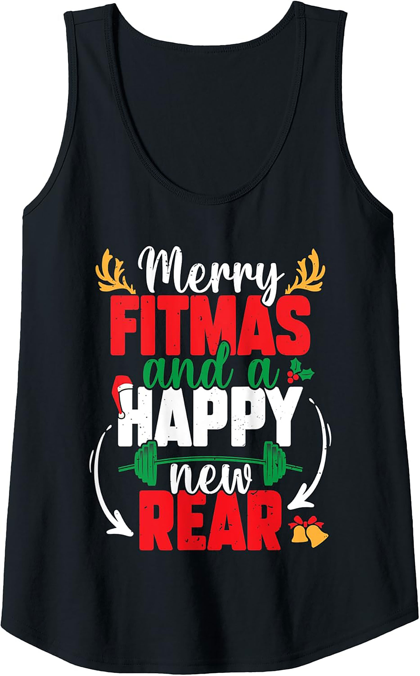 Merry Fitmas Tank Top Christmas Workout Sleeveless Shirt