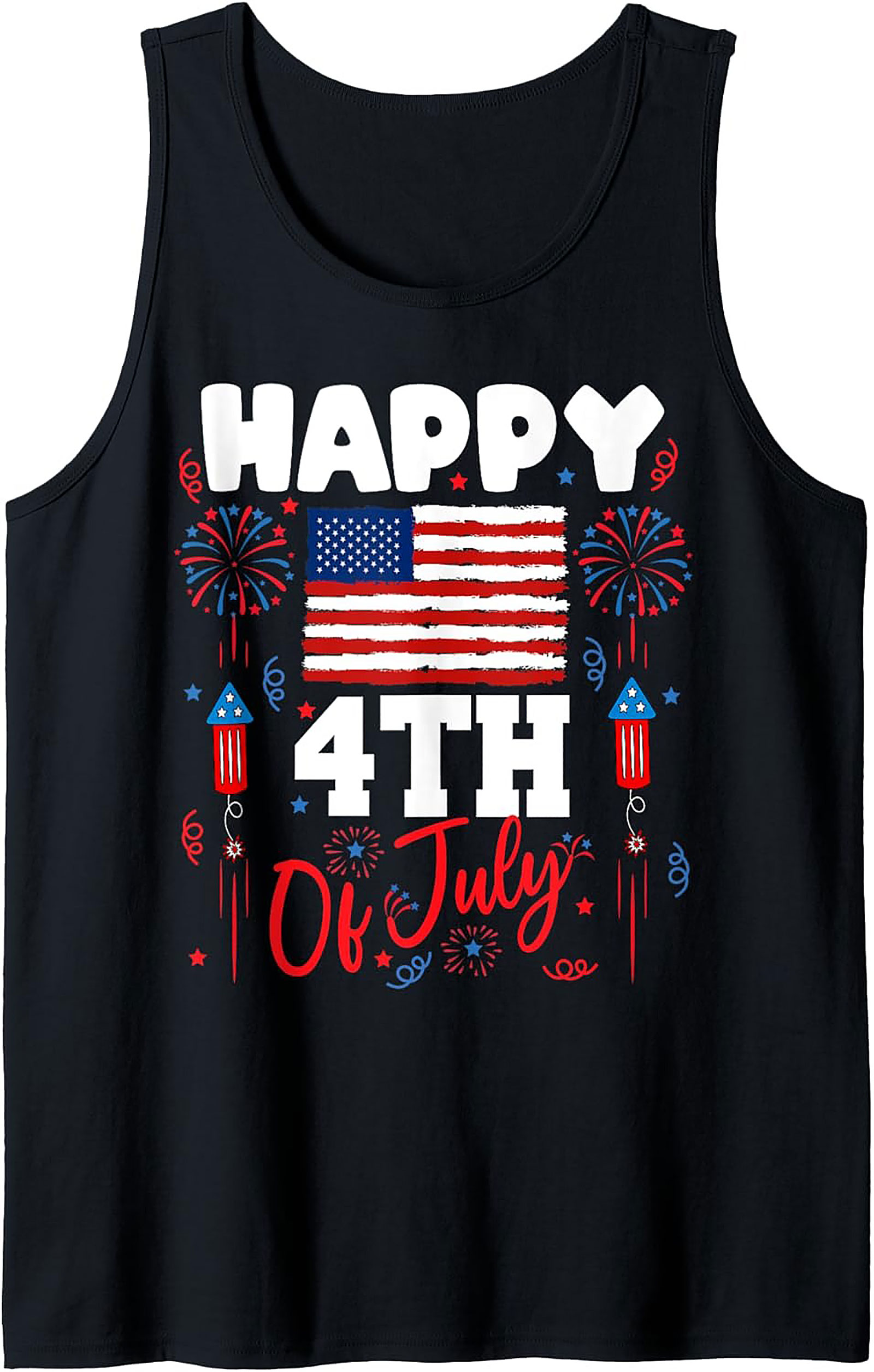 Happy 4th of July Graphic Tank | Patriotic Sleeveless Shirt