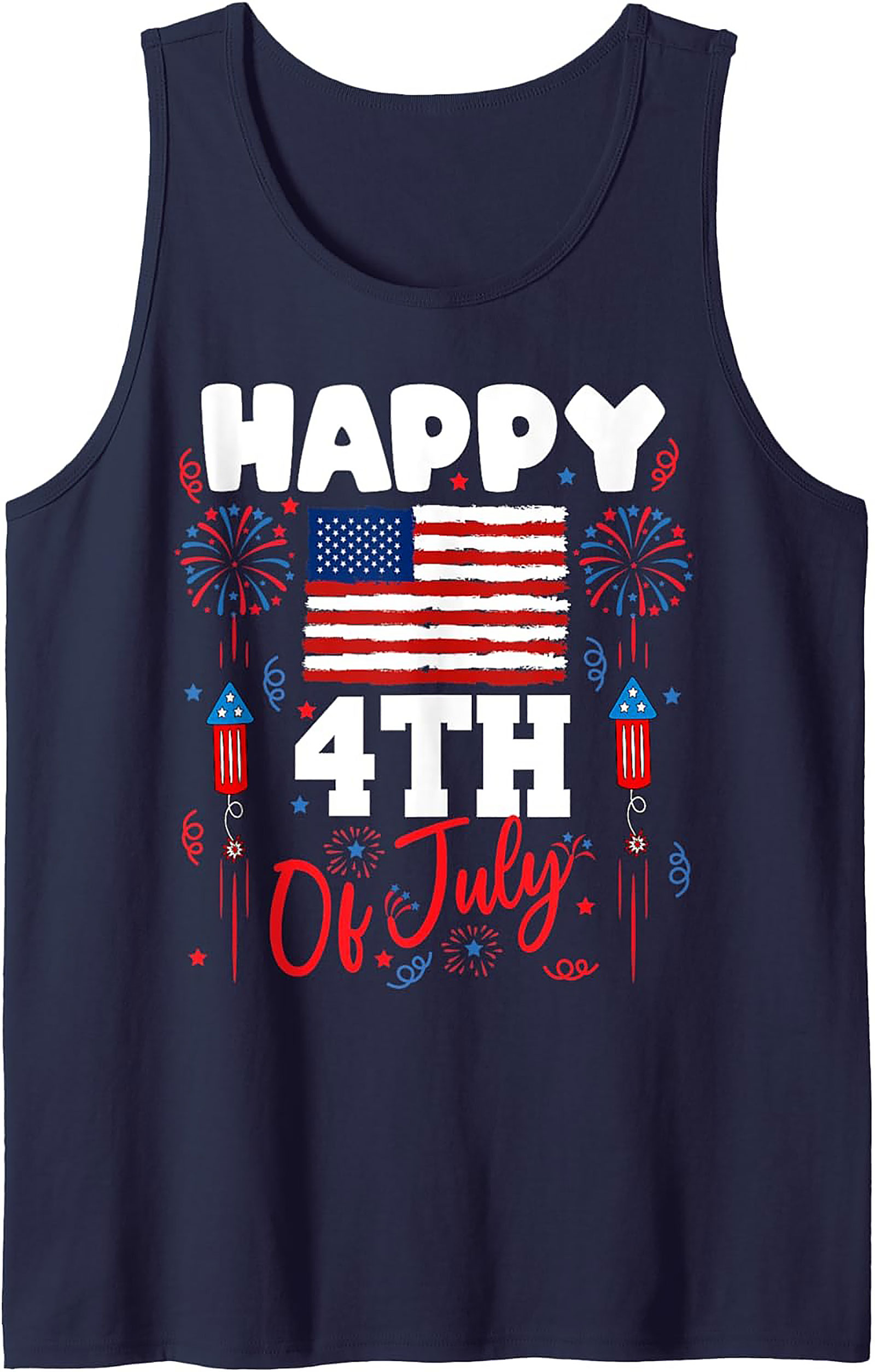 Happy 4th of July Graphic Tank | Patriotic Sleeveless Shirt