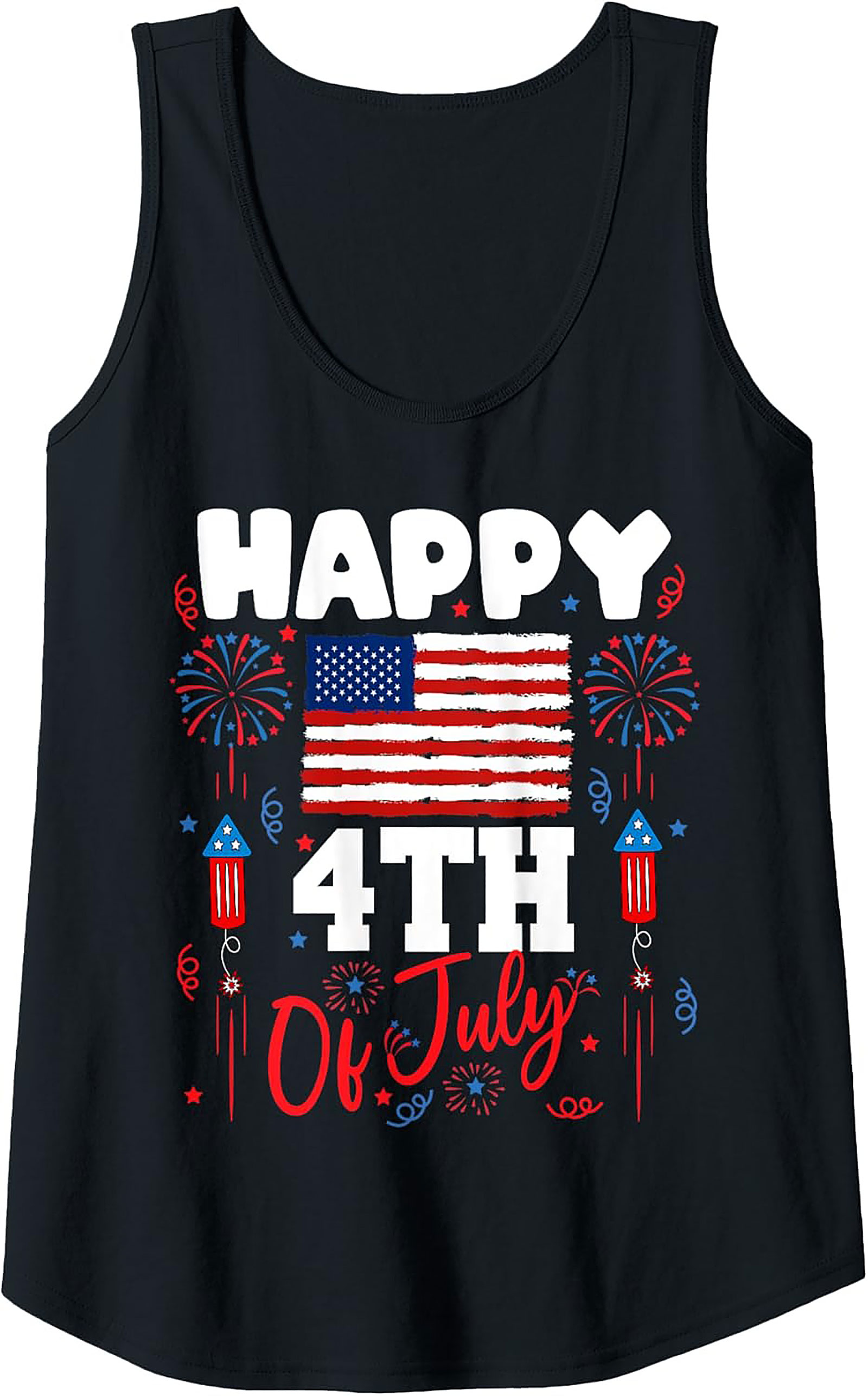 Happy 4th of July Graphic Tank | Patriotic Sleeveless Shirt