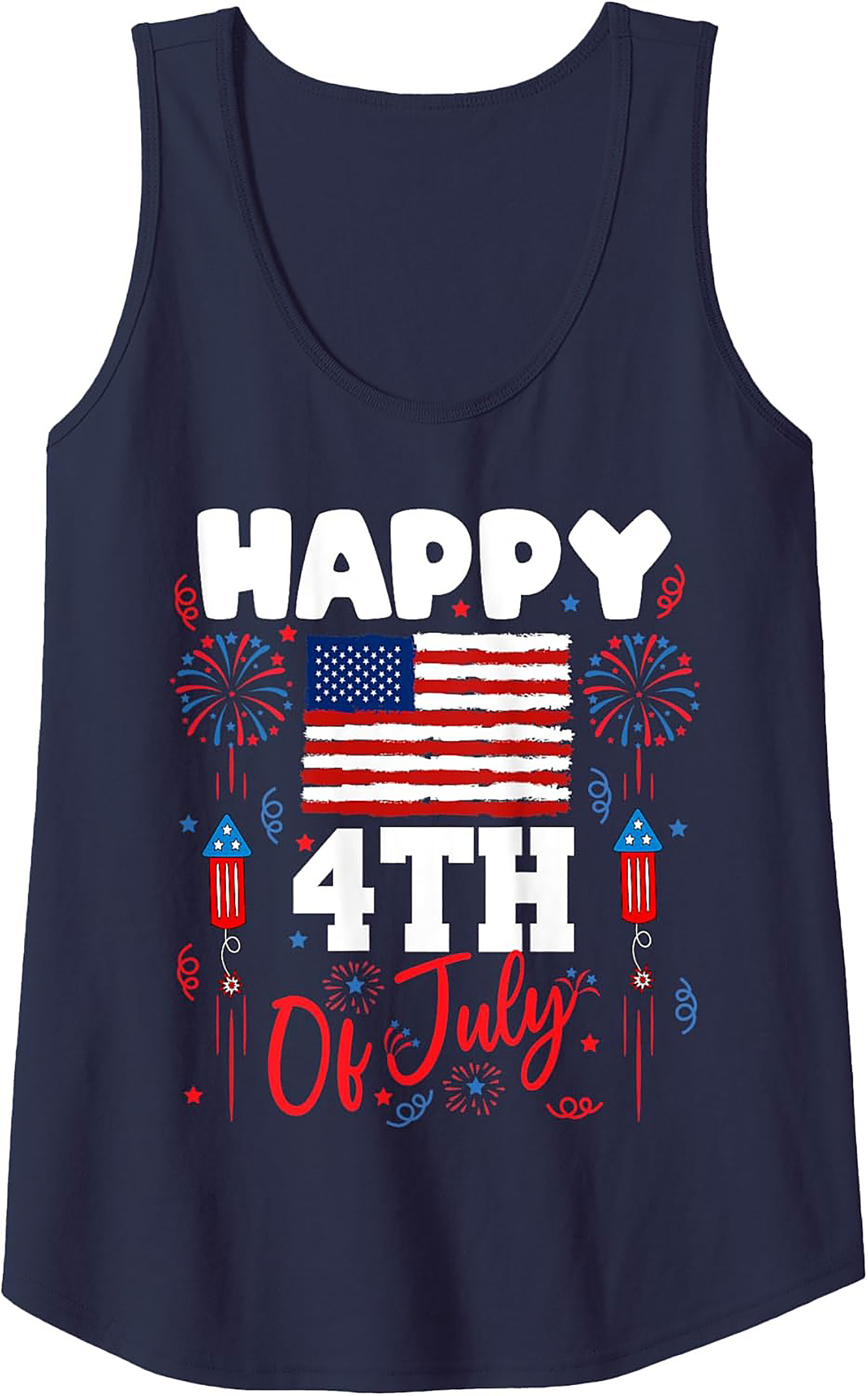 Happy 4th of July Graphic Tank | Patriotic Sleeveless Shirt