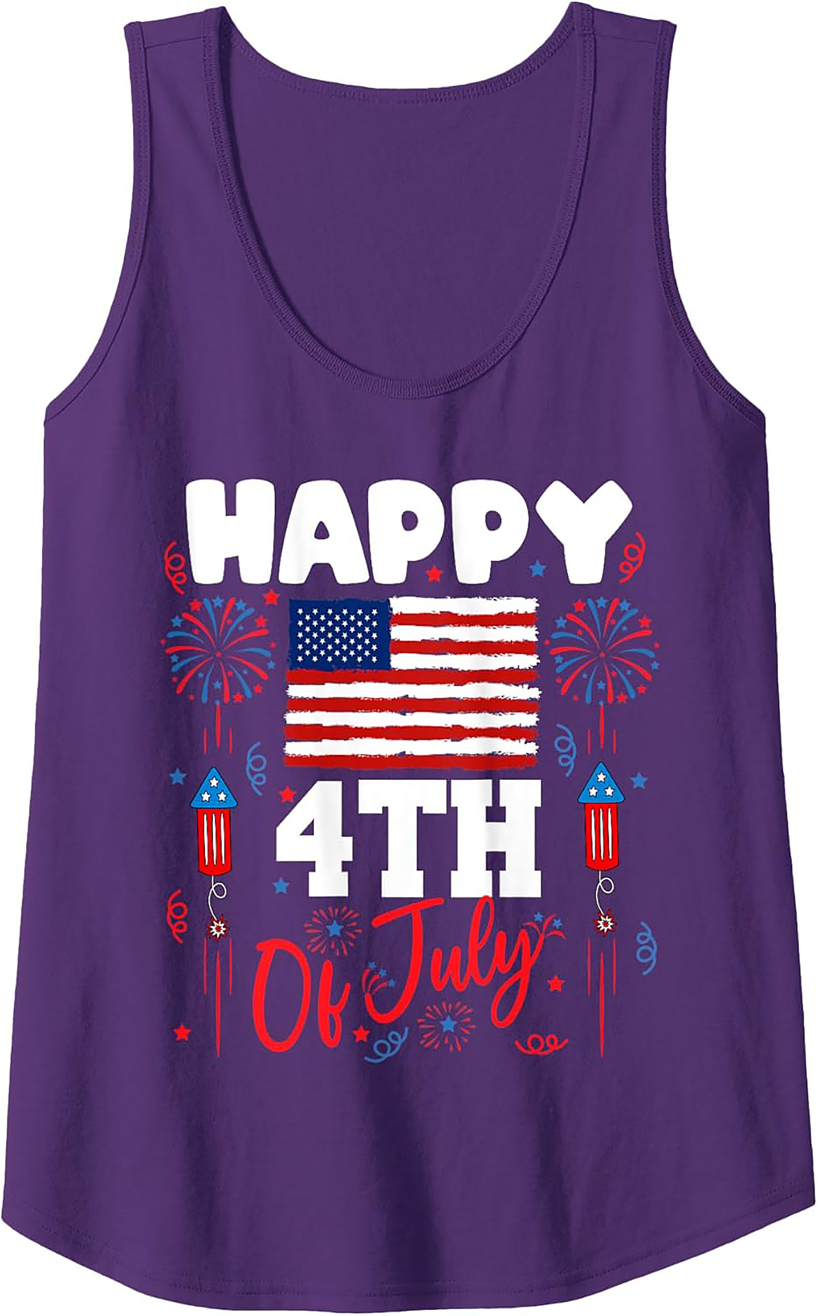 Happy 4th of July Graphic Tank | Patriotic Sleeveless Shirt