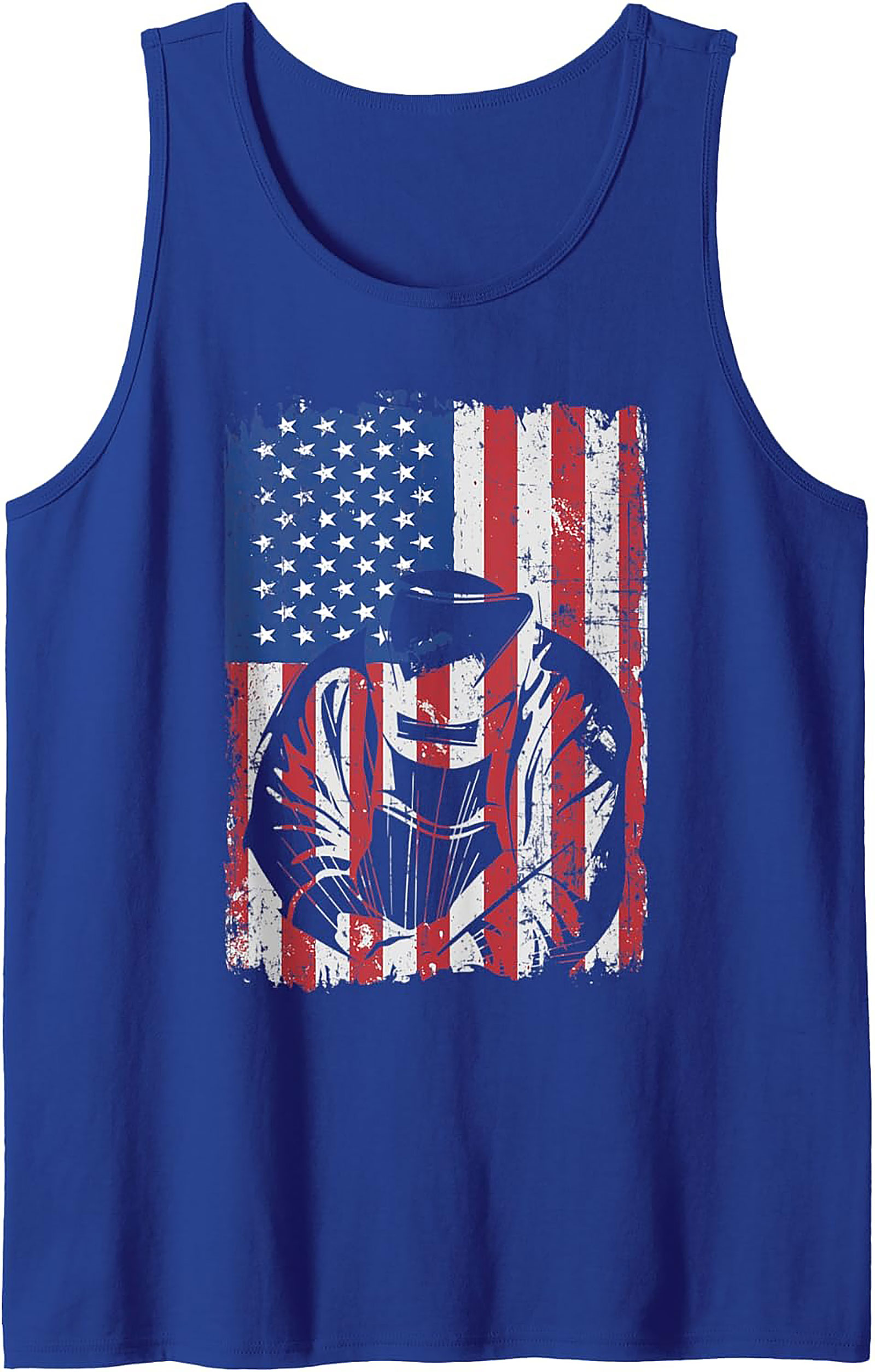 Welder Graphic Tank | Patriotic Sleeveless Shirt | Tradesman Gift