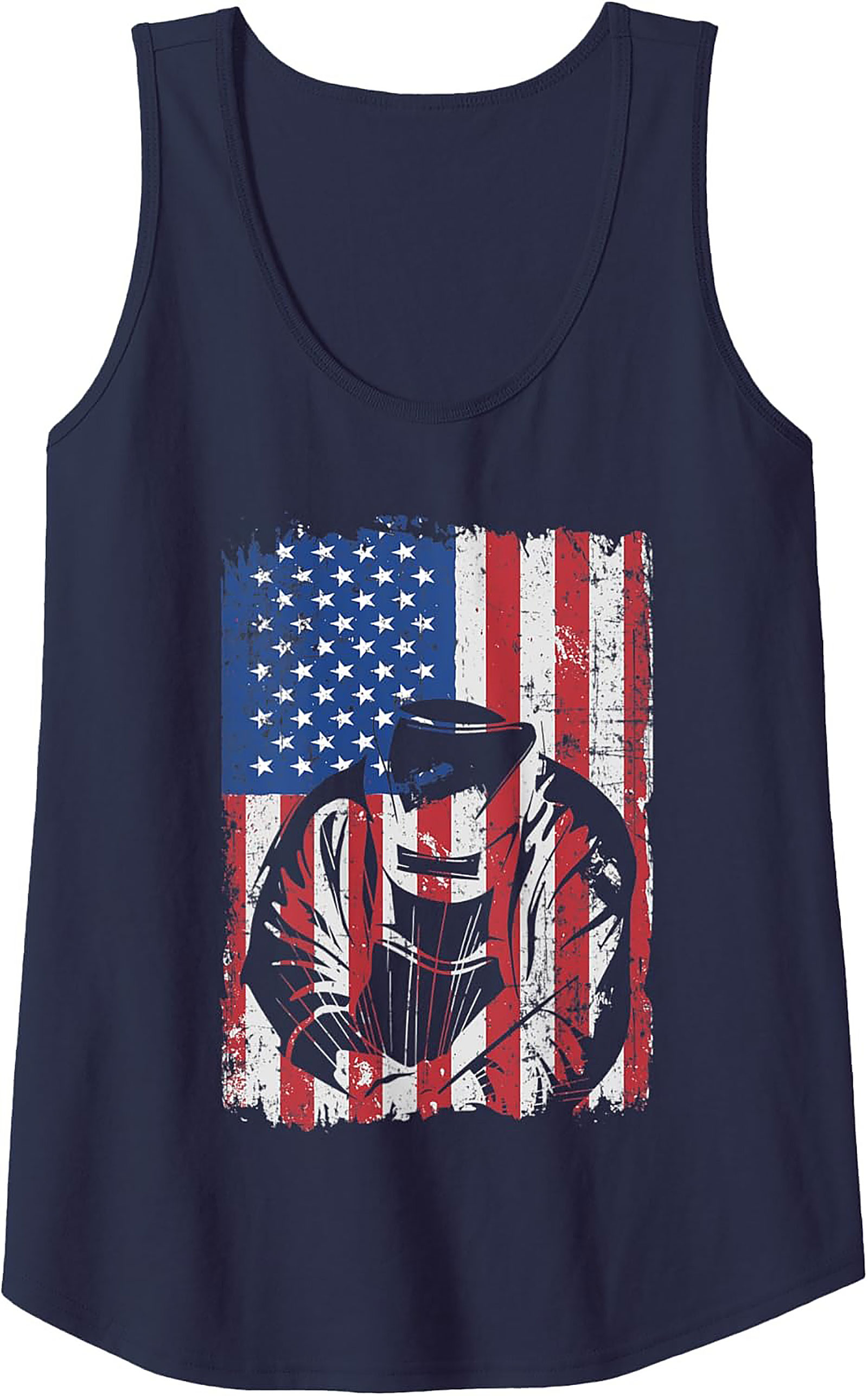 Welder Graphic Tank | Patriotic Sleeveless Shirt | Tradesman Gift