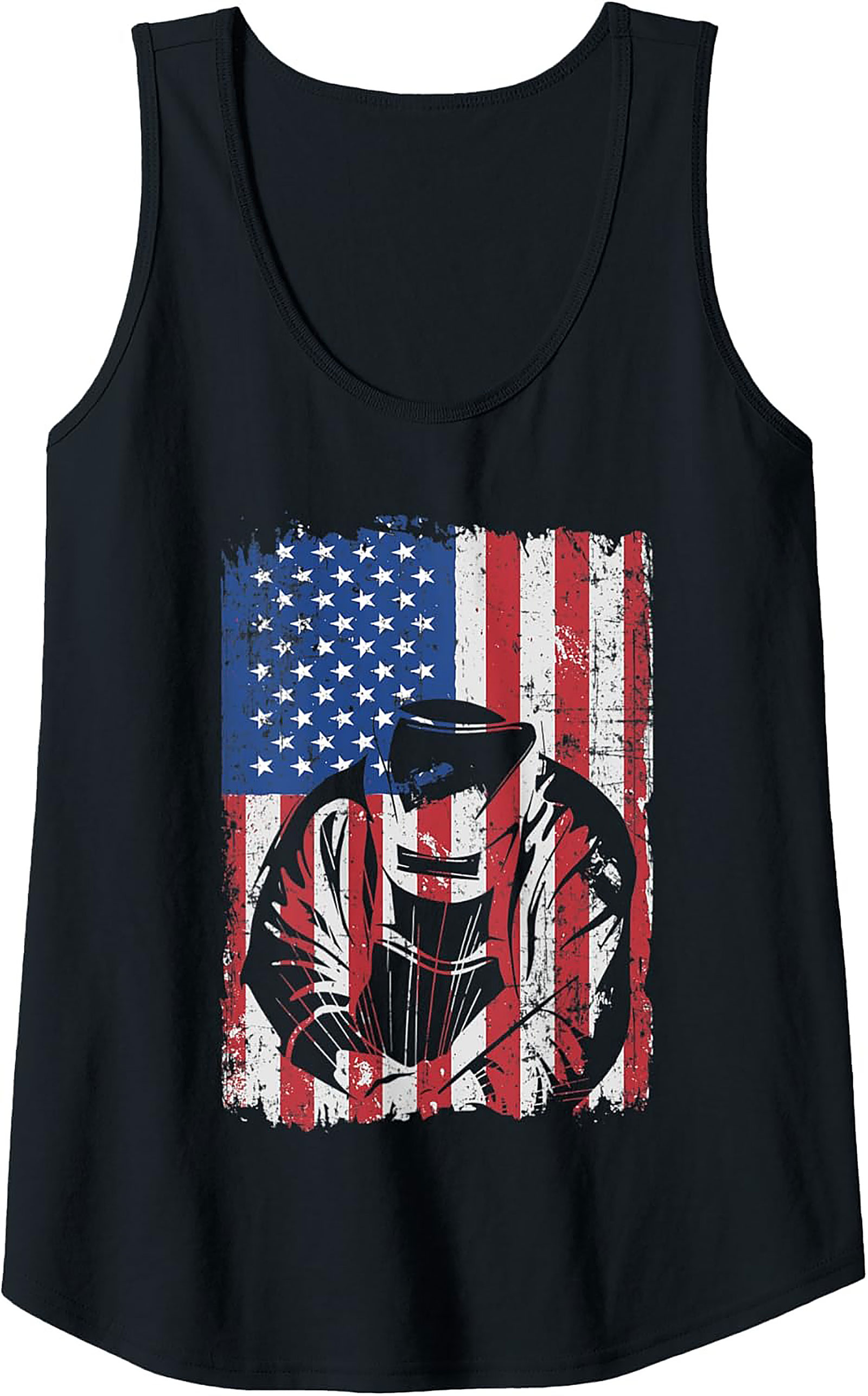 Welder Graphic Tank | Patriotic Sleeveless Shirt | Tradesman Gift