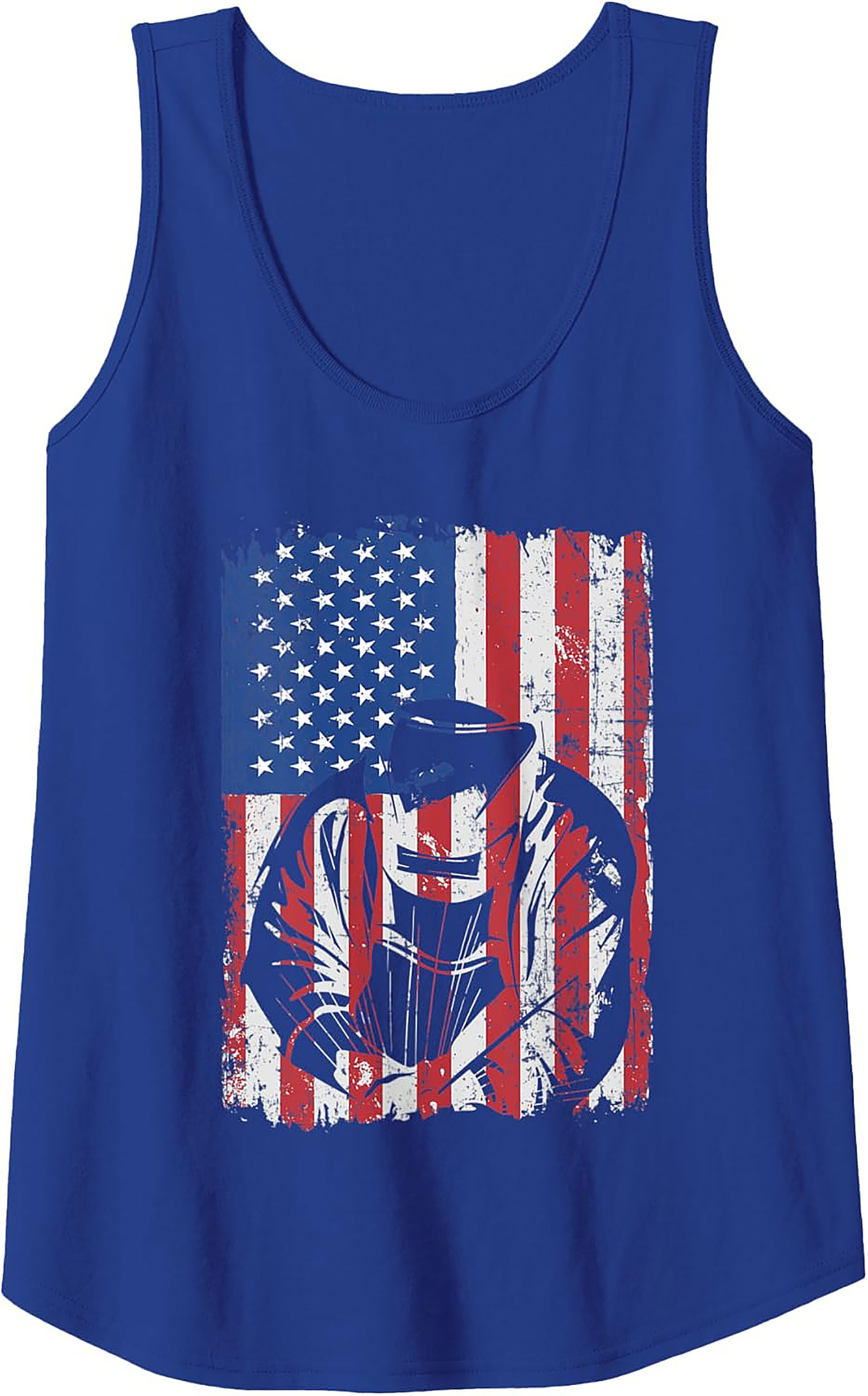 Welder Graphic Tank | Patriotic Sleeveless Shirt | Tradesman Gift