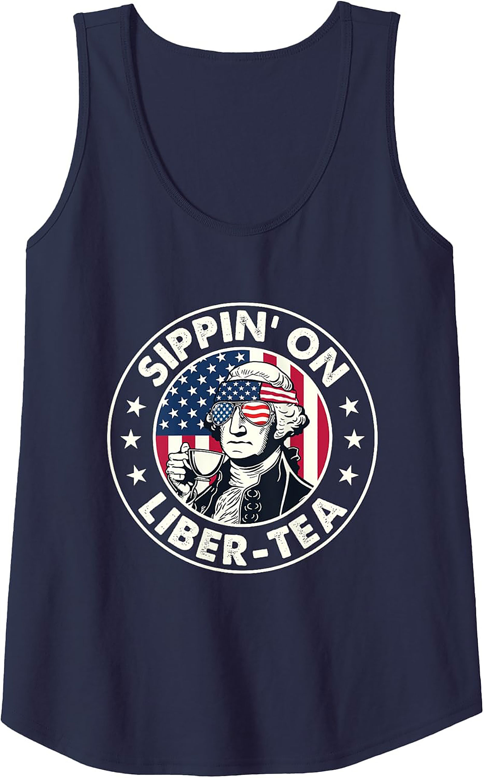 Liber-Tea George Washington Patriotic Graphic Tank Top