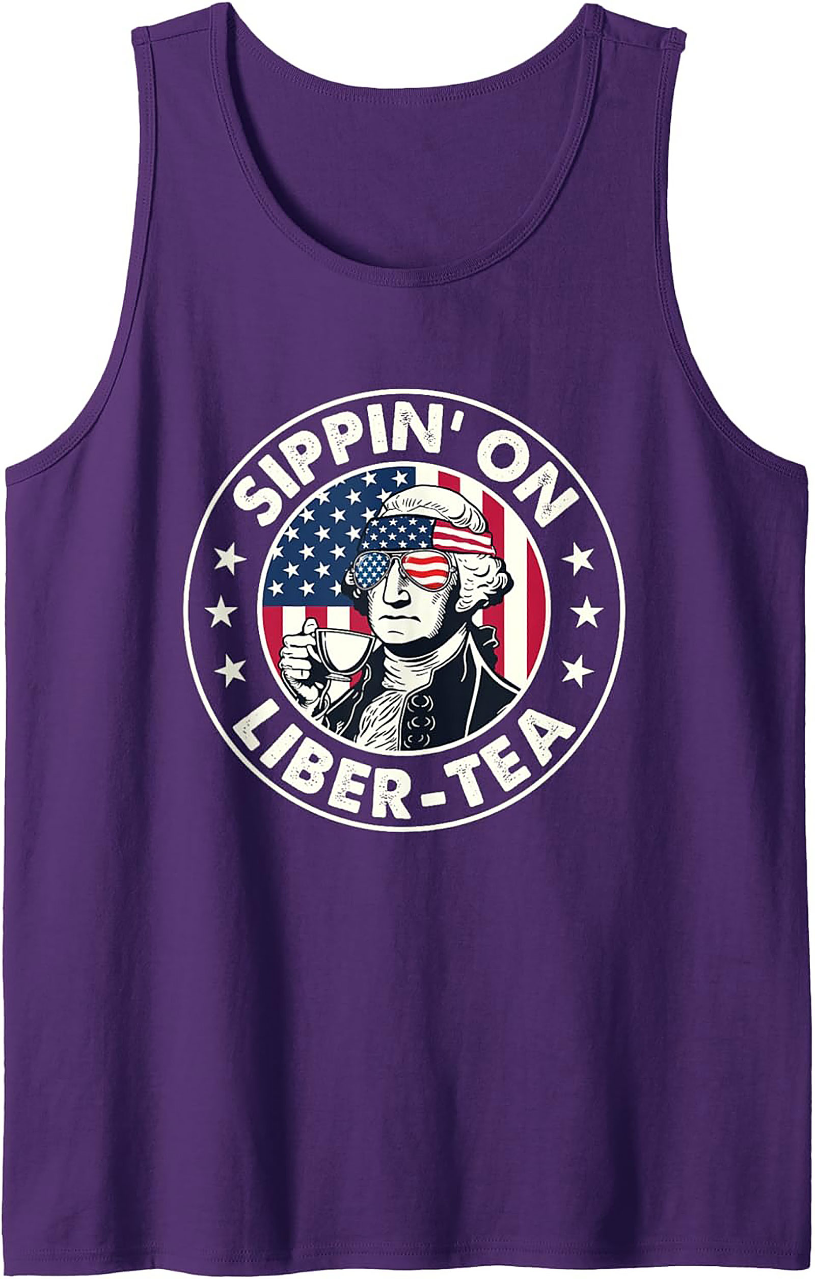 Liber-Tea George Washington Patriotic Graphic Tank Top