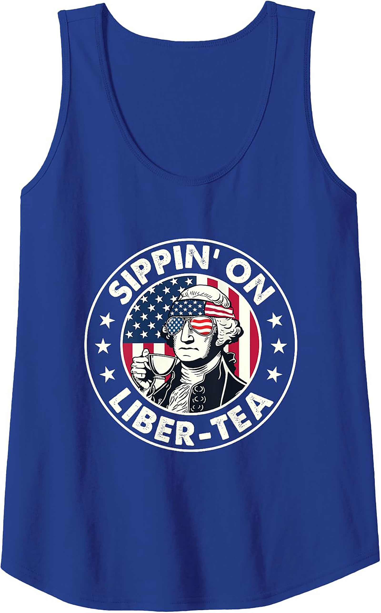Liber-Tea George Washington Patriotic Graphic Tank Top