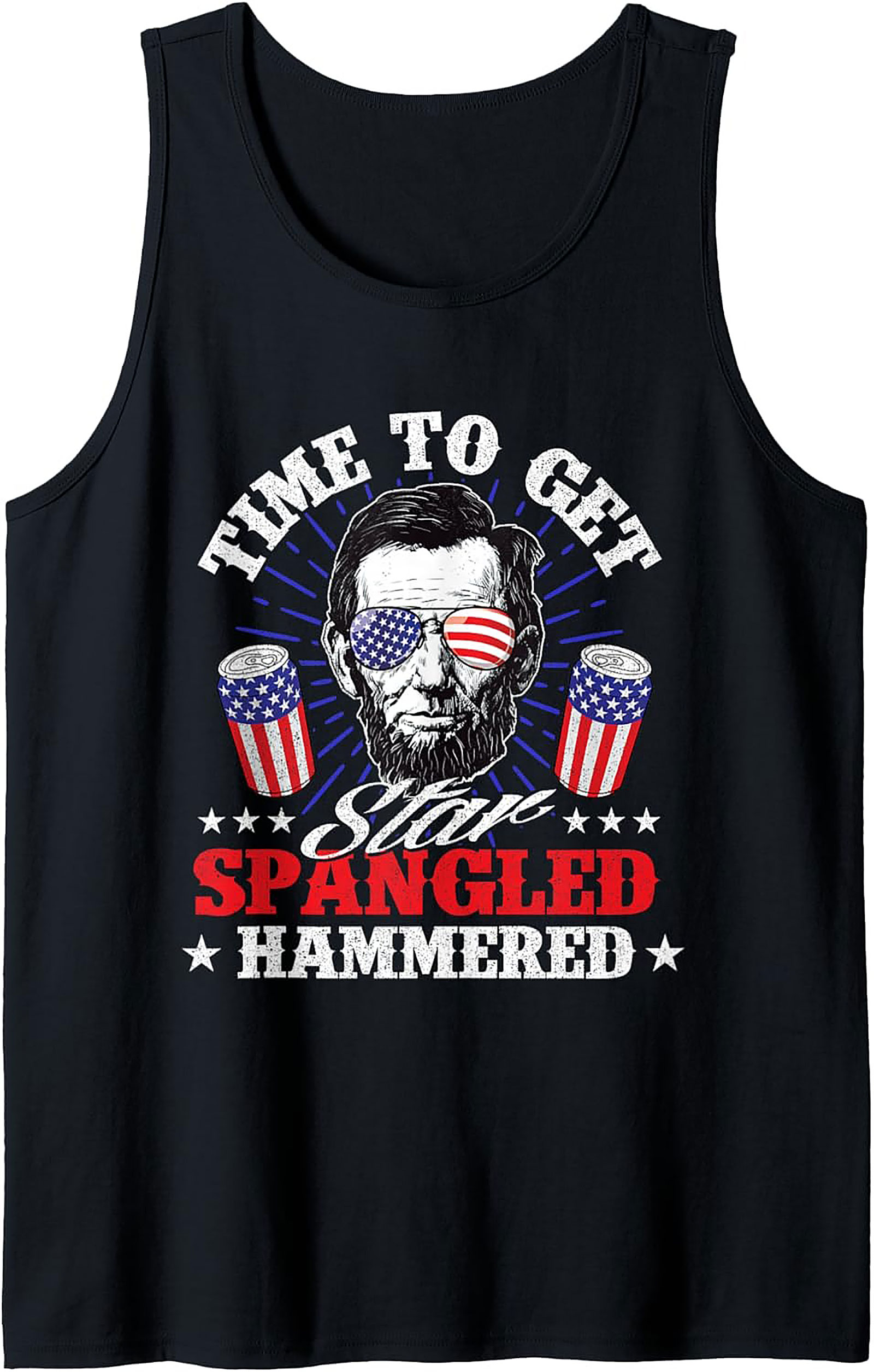 Star Spangled Hammered Patriotic Graphic Tank Top