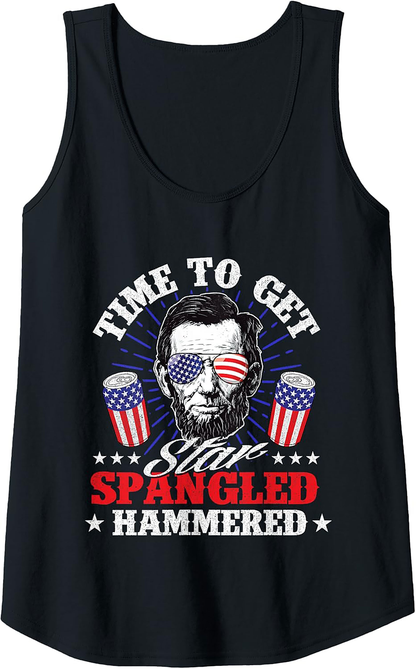 Star Spangled Hammered Patriotic Graphic Tank Top