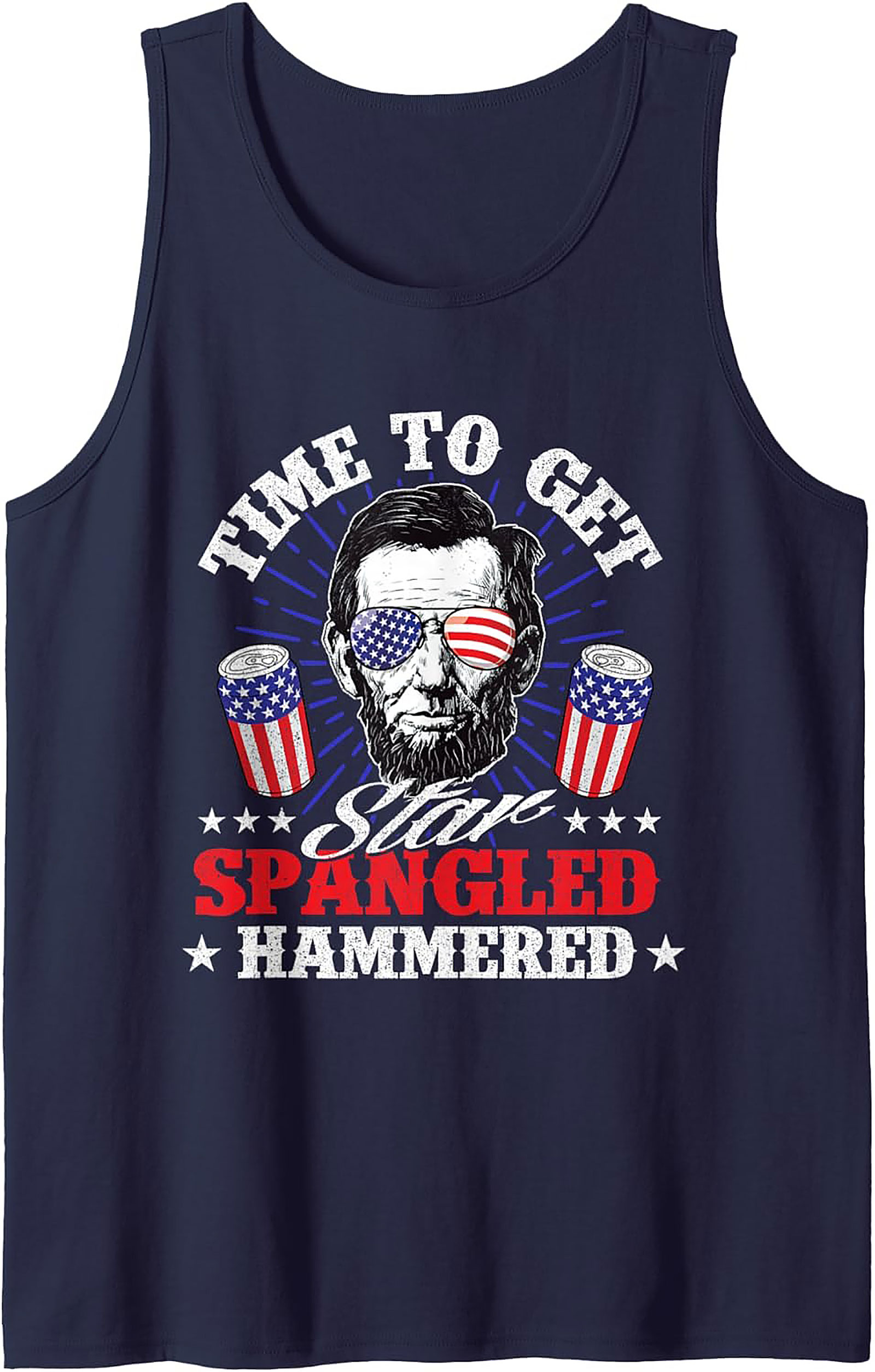 Star Spangled Hammered Patriotic Graphic Tank Top