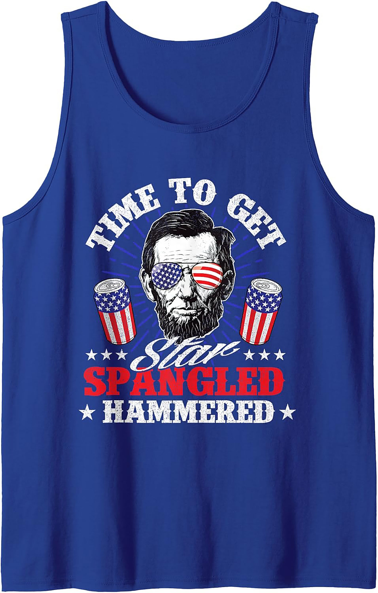 Star Spangled Hammered Patriotic Graphic Tank Top