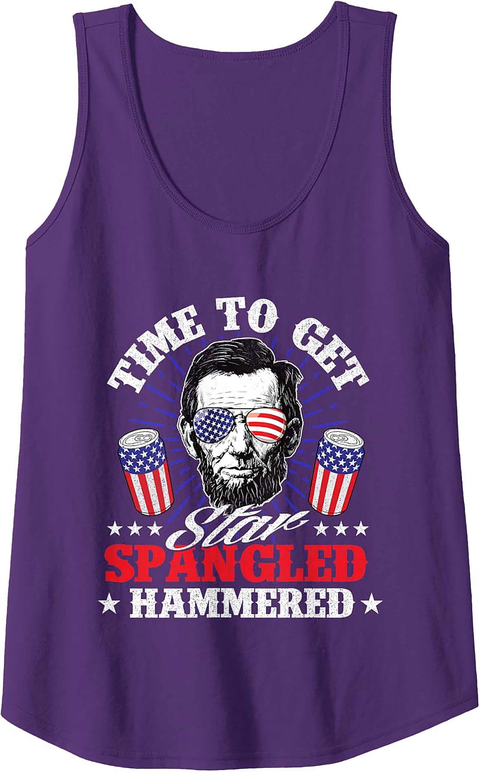 Star Spangled Hammered Patriotic Graphic Tank Top