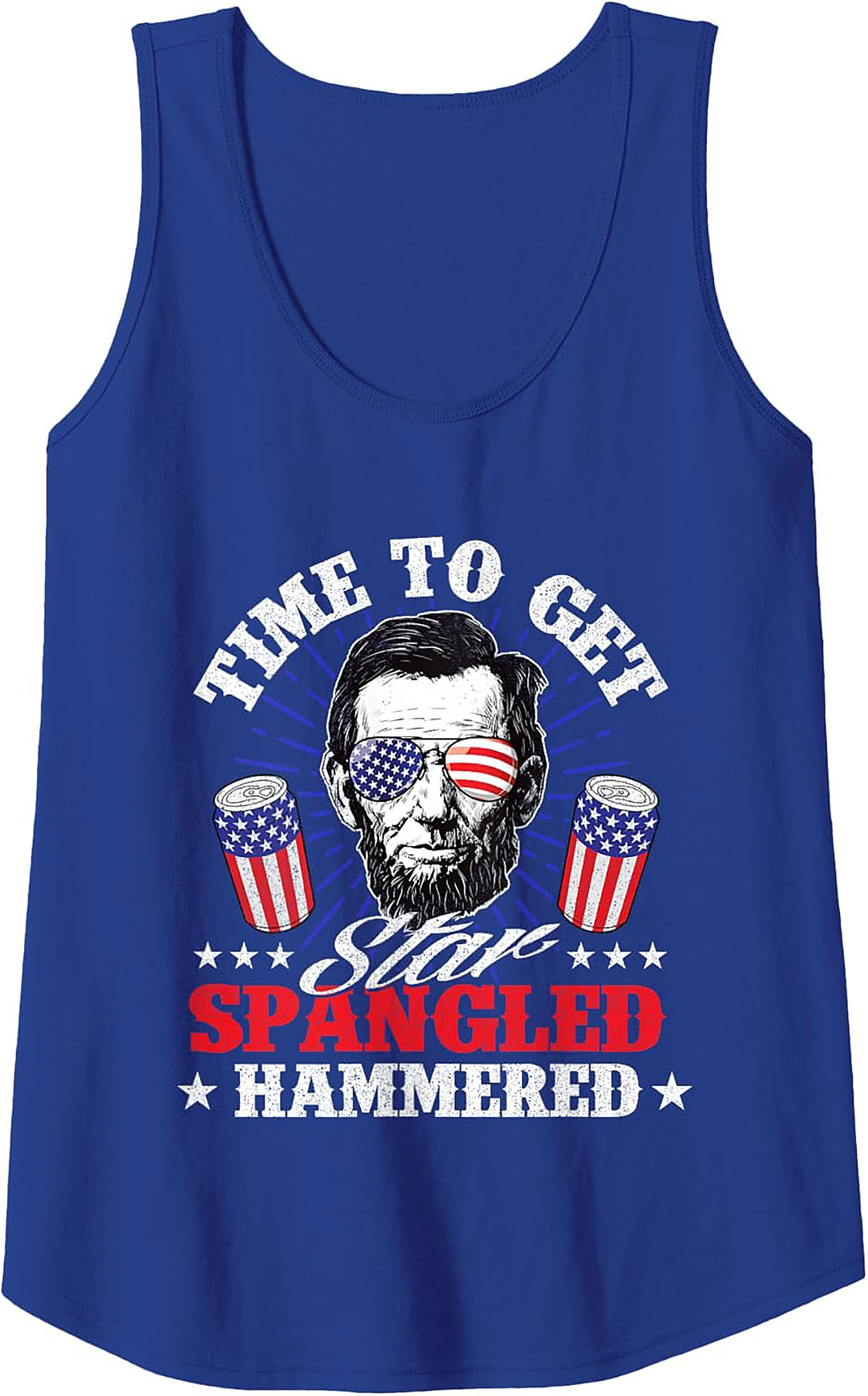 Star Spangled Hammered Patriotic Graphic Tank Top