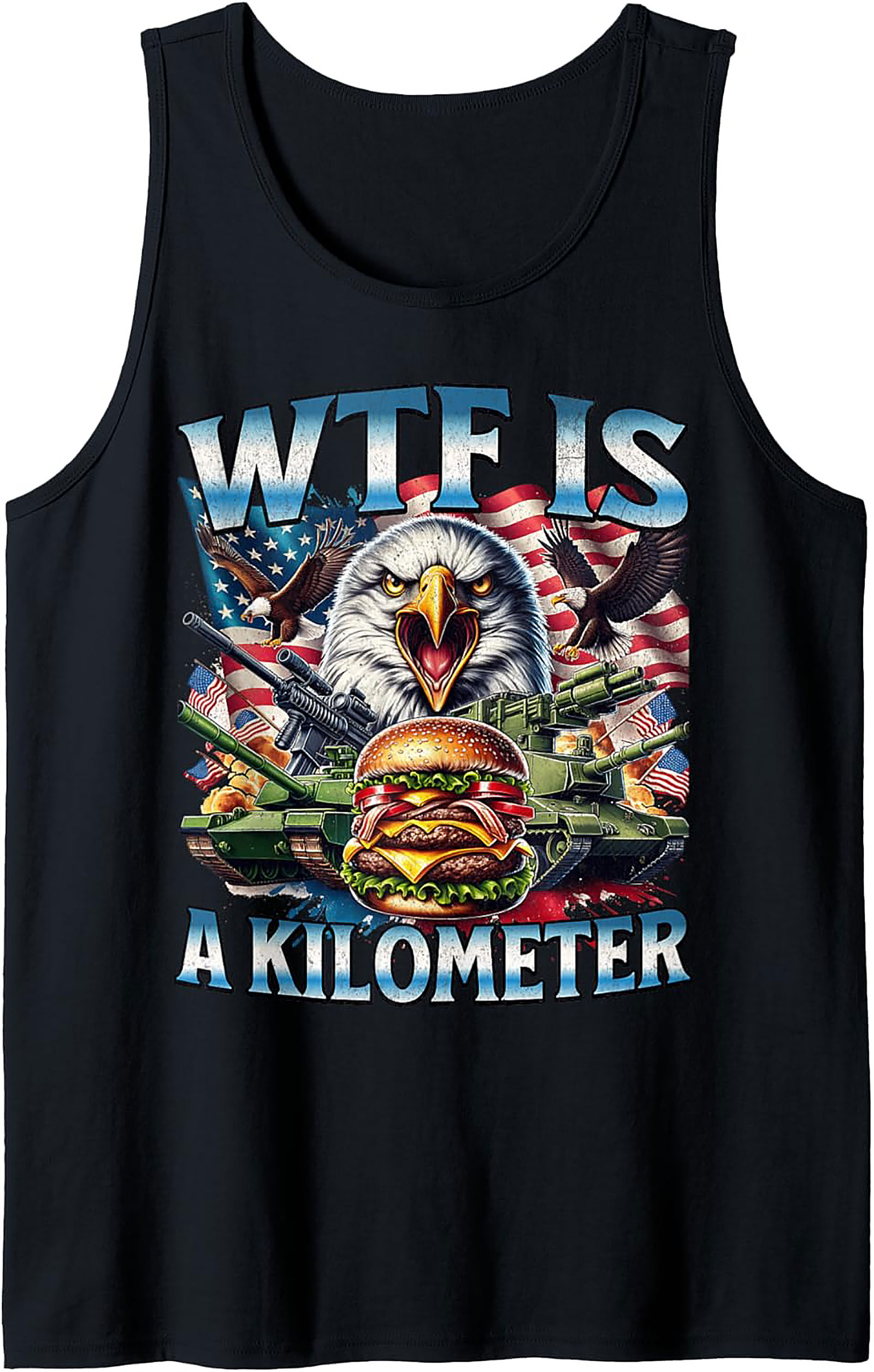Patriotic Graphic Tank | WTF Is A Kilometer Sleeveless Shirt