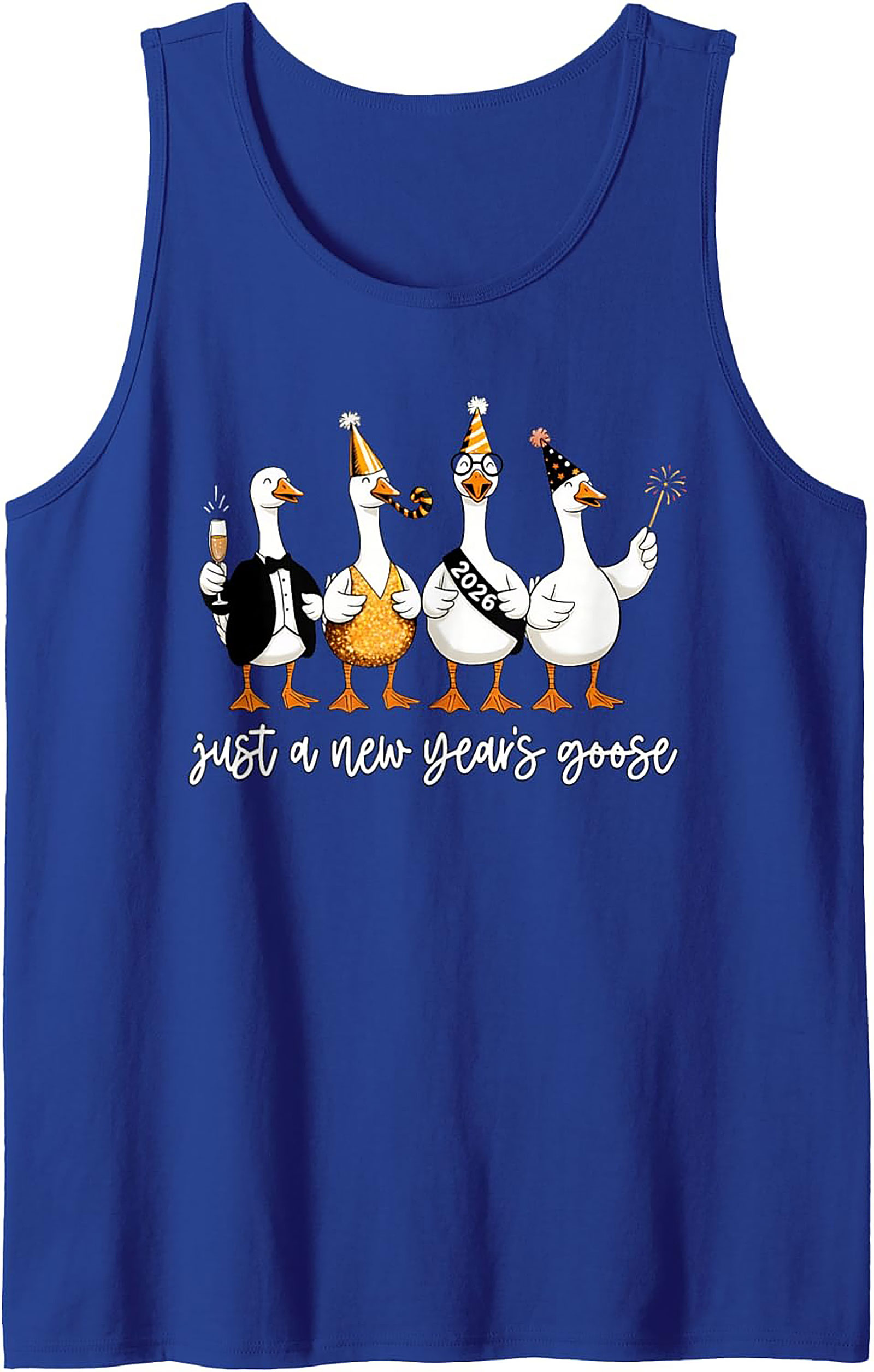 Funny New Year's Goose 2026 Graphic Tank Top Party Gift