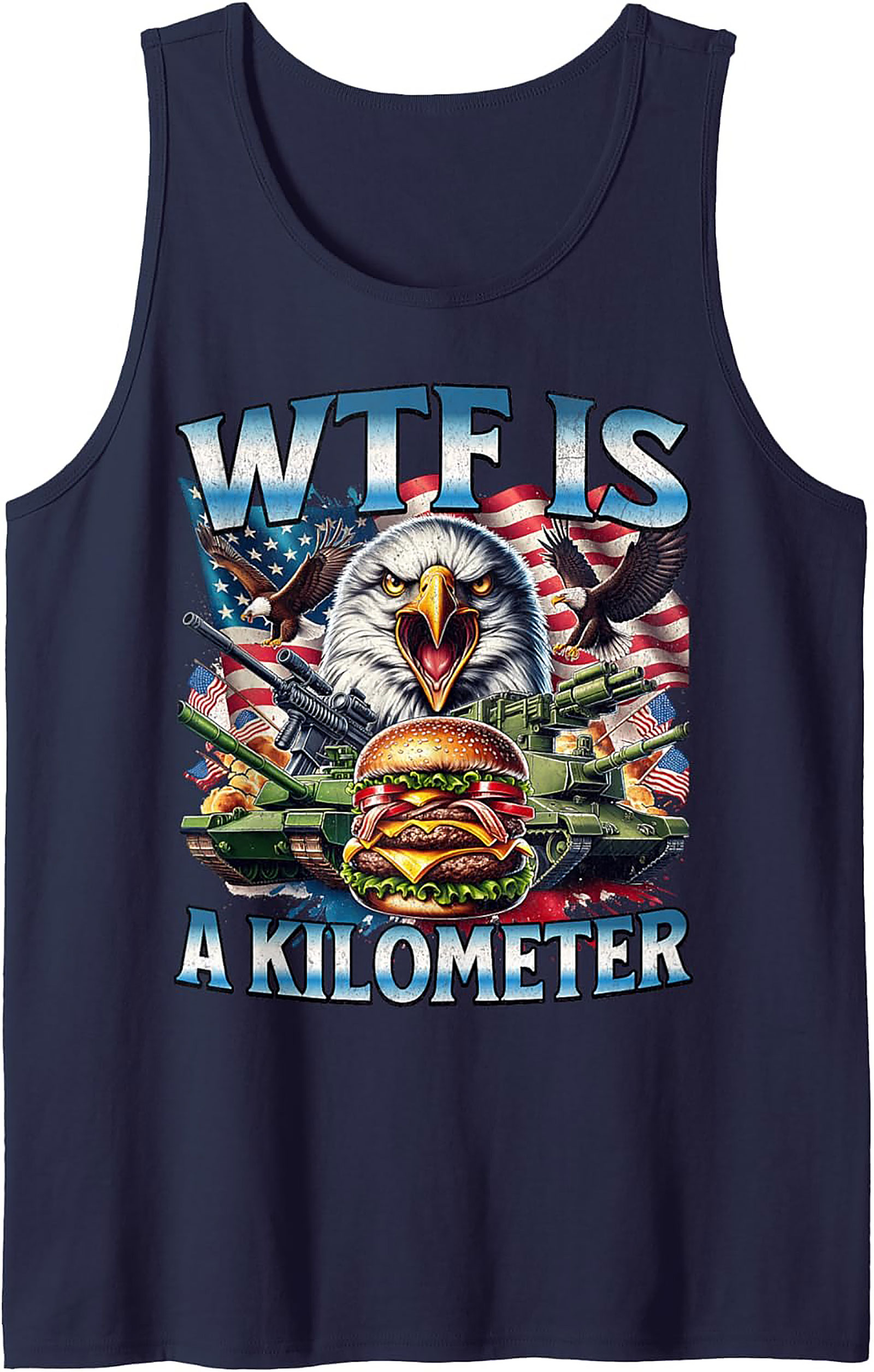 Patriotic Graphic Tank | WTF Is A Kilometer Sleeveless Shirt