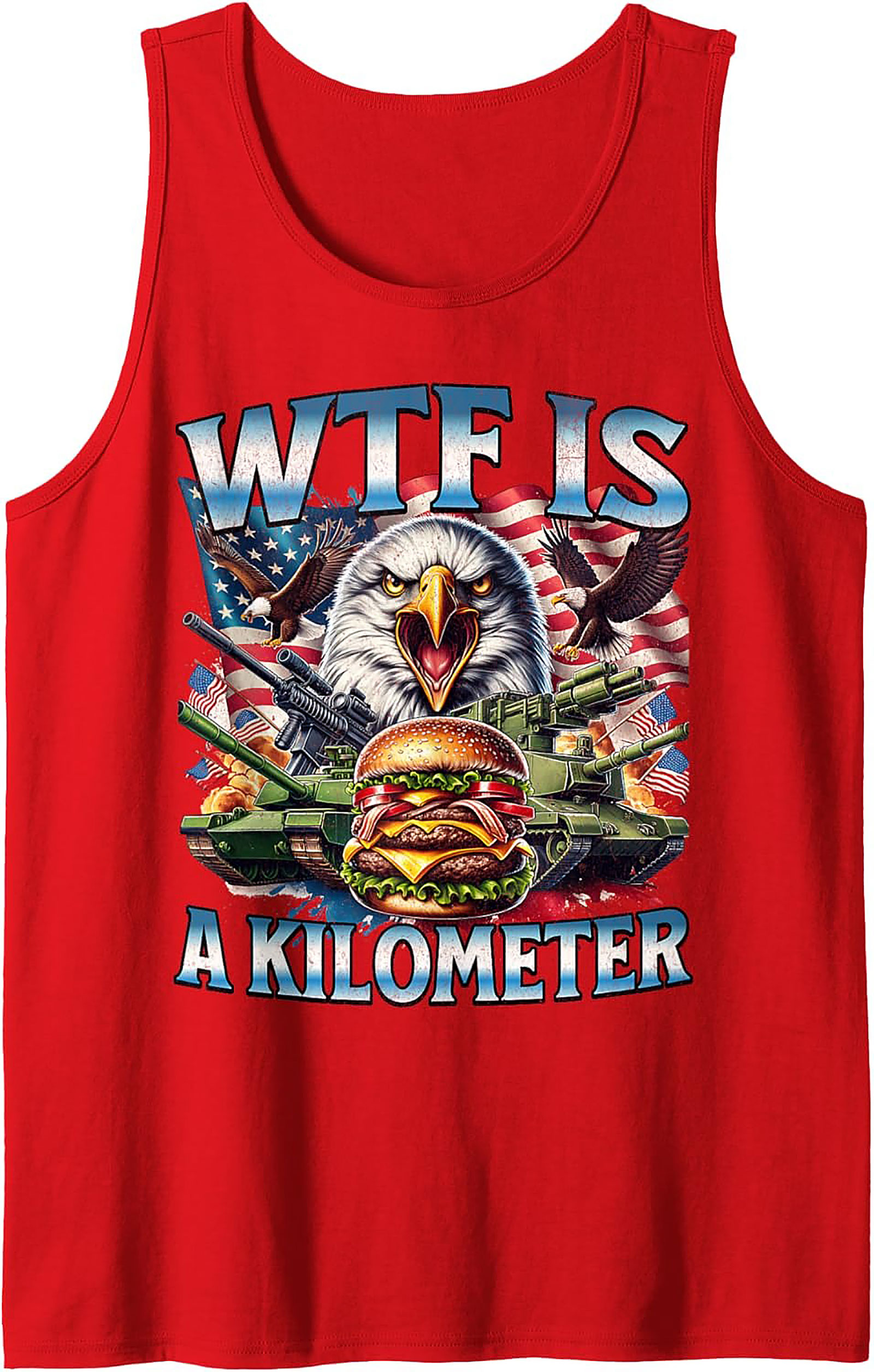 Patriotic Graphic Tank | WTF Is A Kilometer Sleeveless Shirt