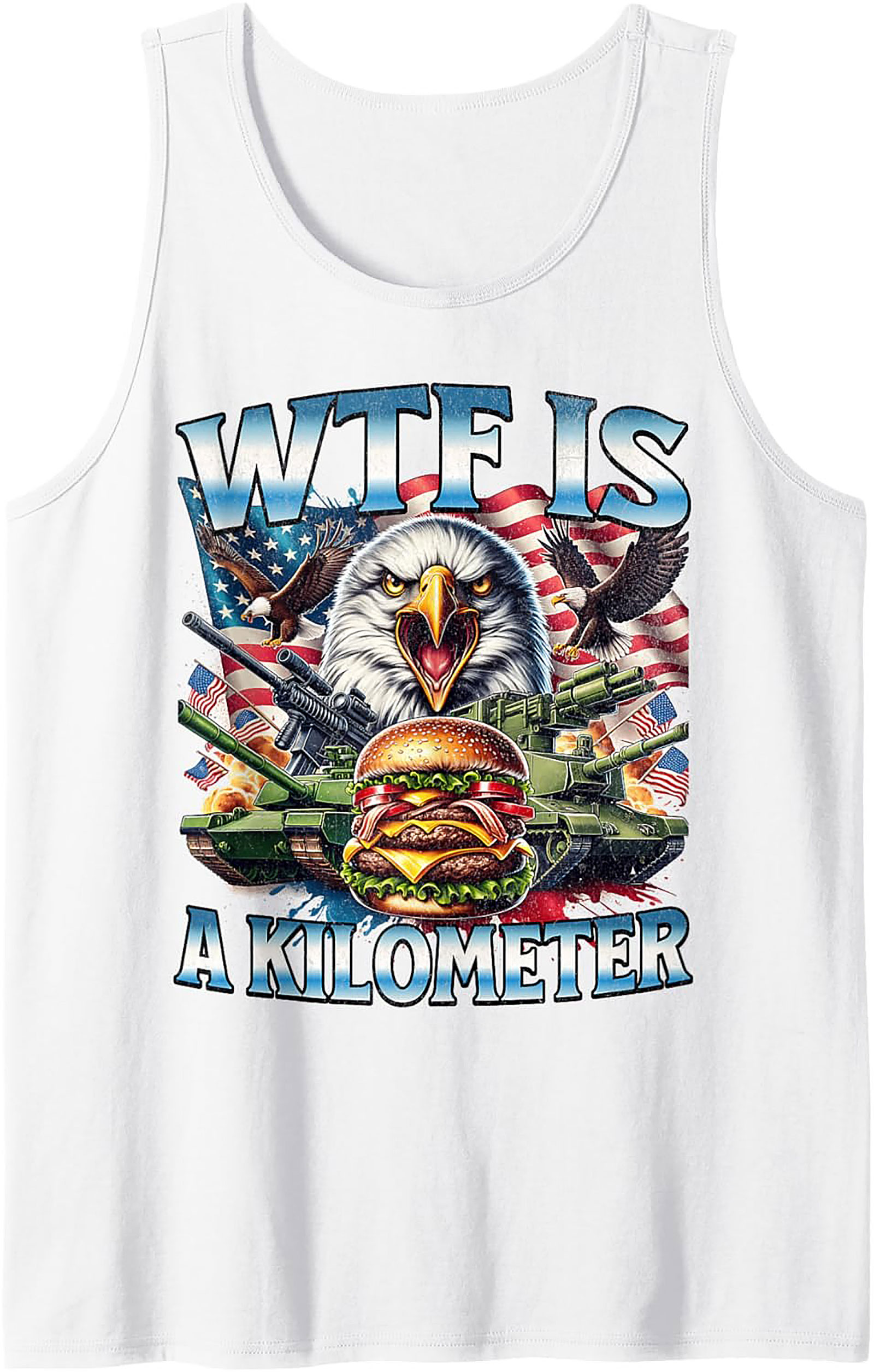 Patriotic Graphic Tank | WTF Is A Kilometer Sleeveless Shirt