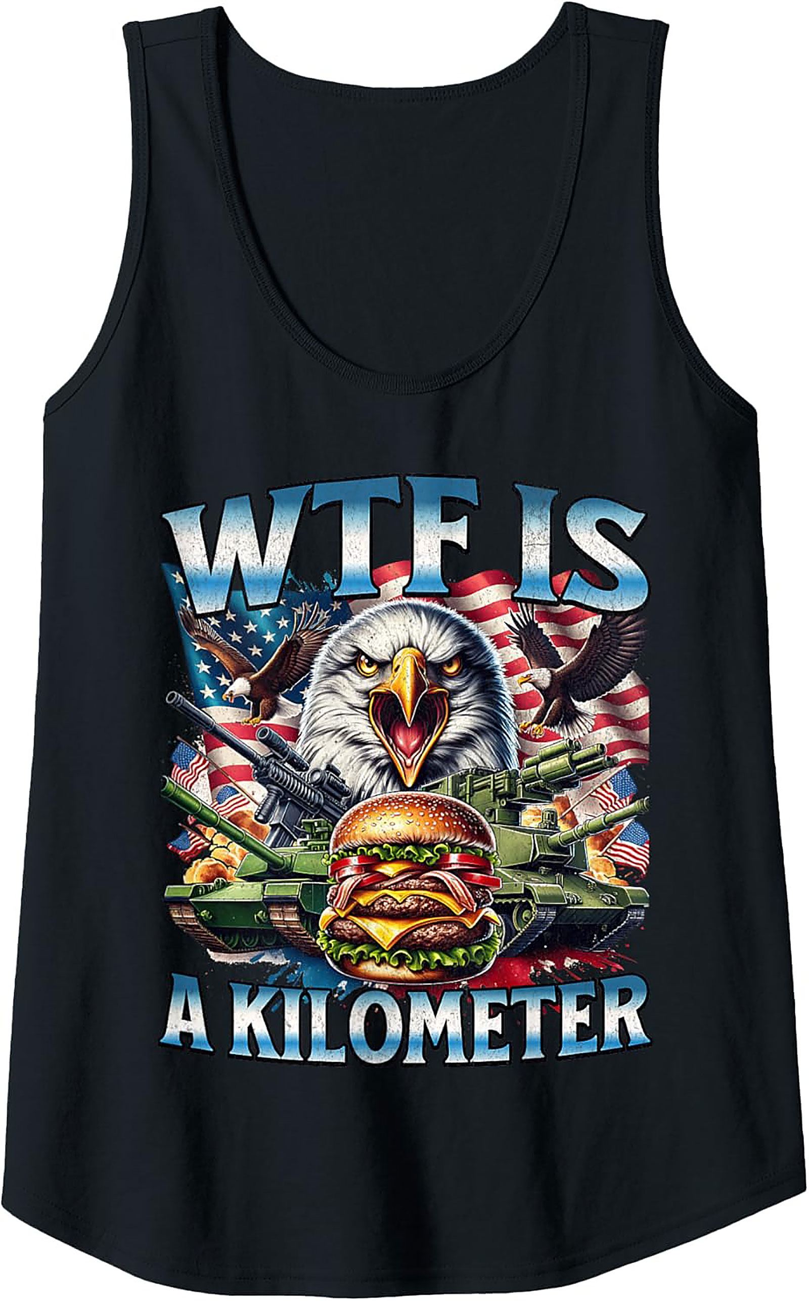 Patriotic Graphic Tank | WTF Is A Kilometer Sleeveless Shirt