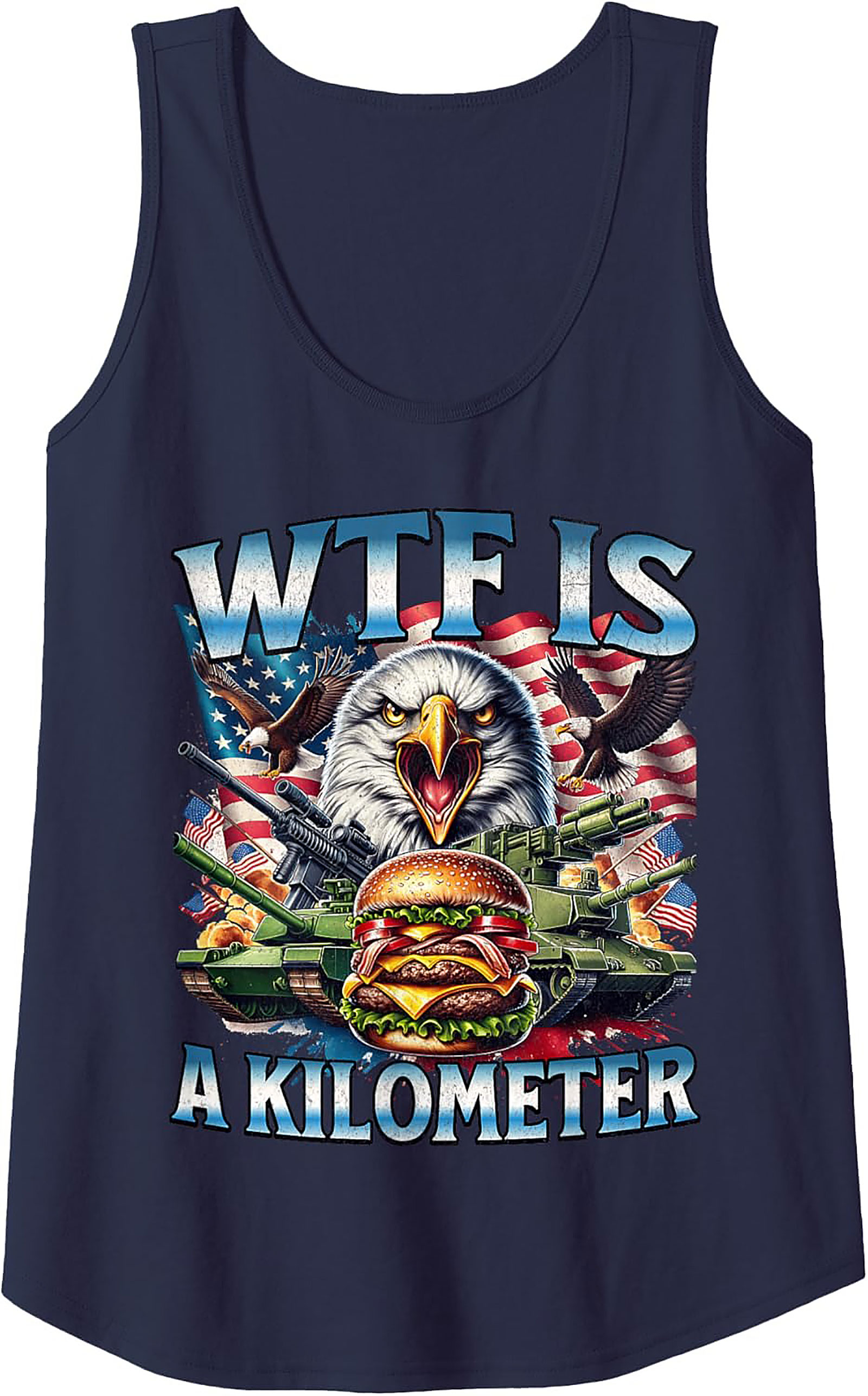 Patriotic Graphic Tank | WTF Is A Kilometer Sleeveless Shirt