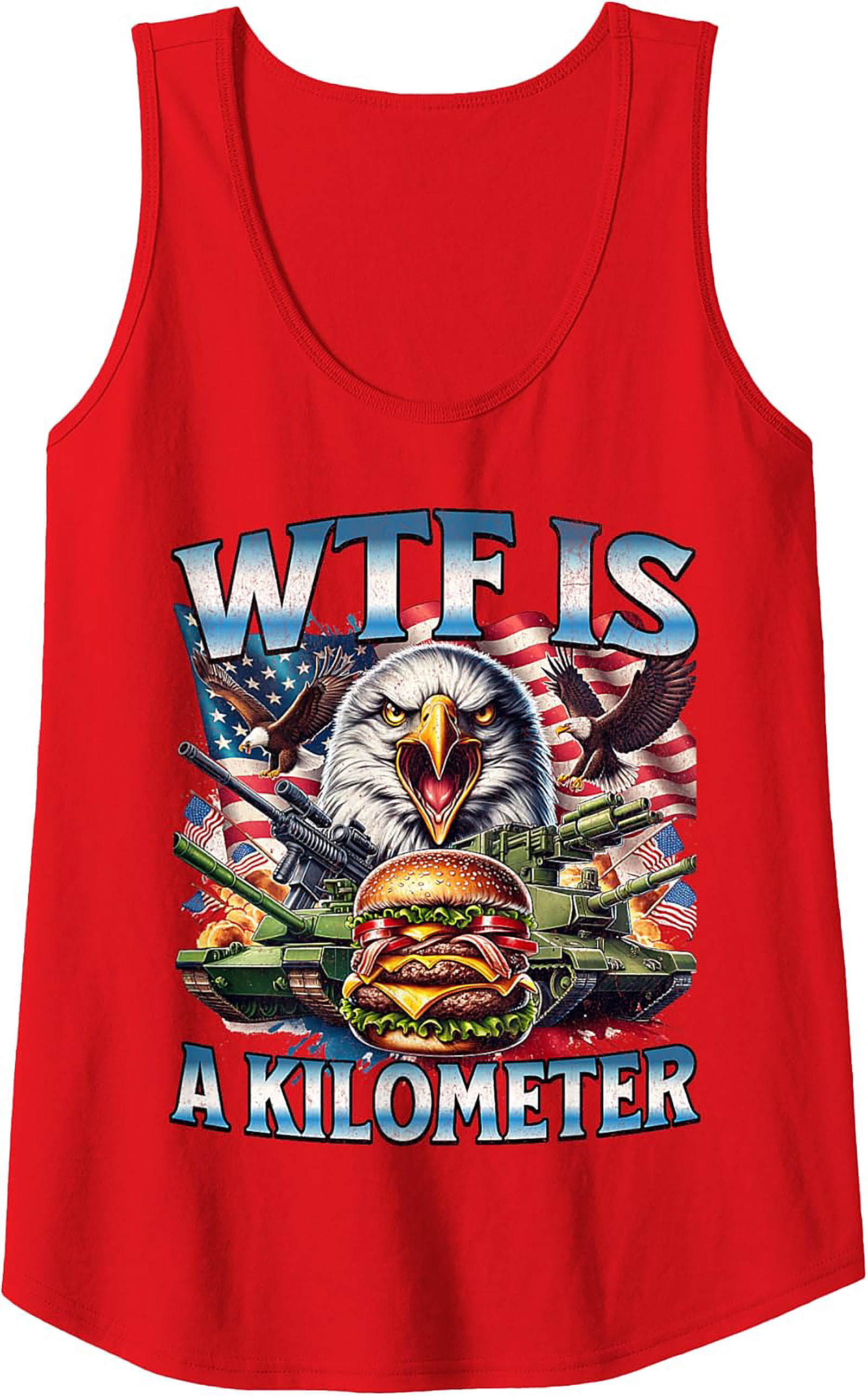 Patriotic Graphic Tank | WTF Is A Kilometer Sleeveless Shirt