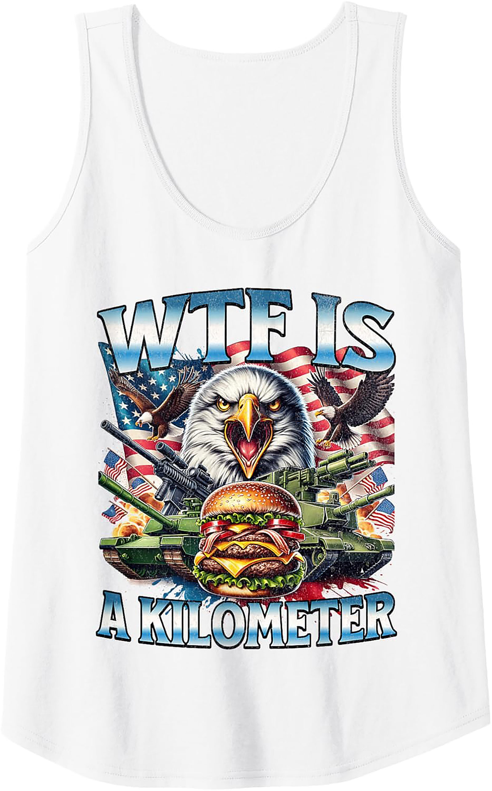 Patriotic Graphic Tank | WTF Is A Kilometer Sleeveless Shirt
