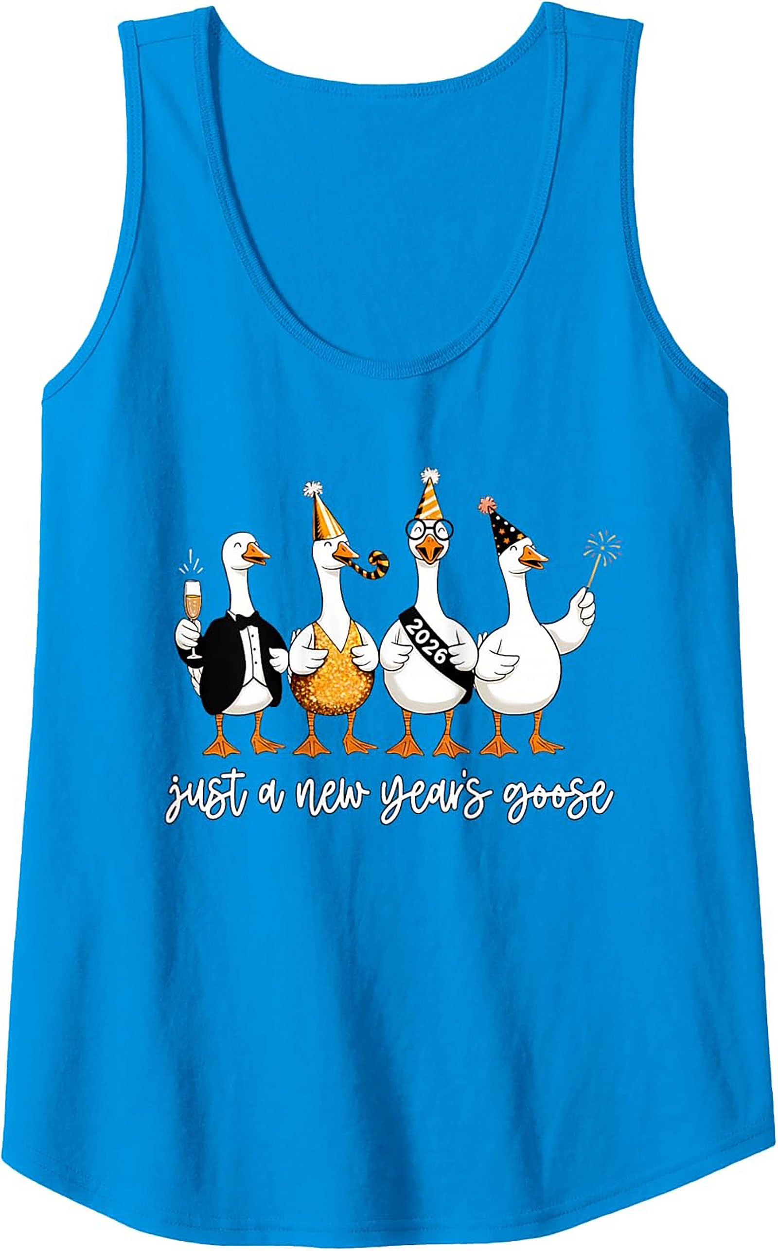 Funny New Year's Goose 2026 Graphic Tank Top Party Gift