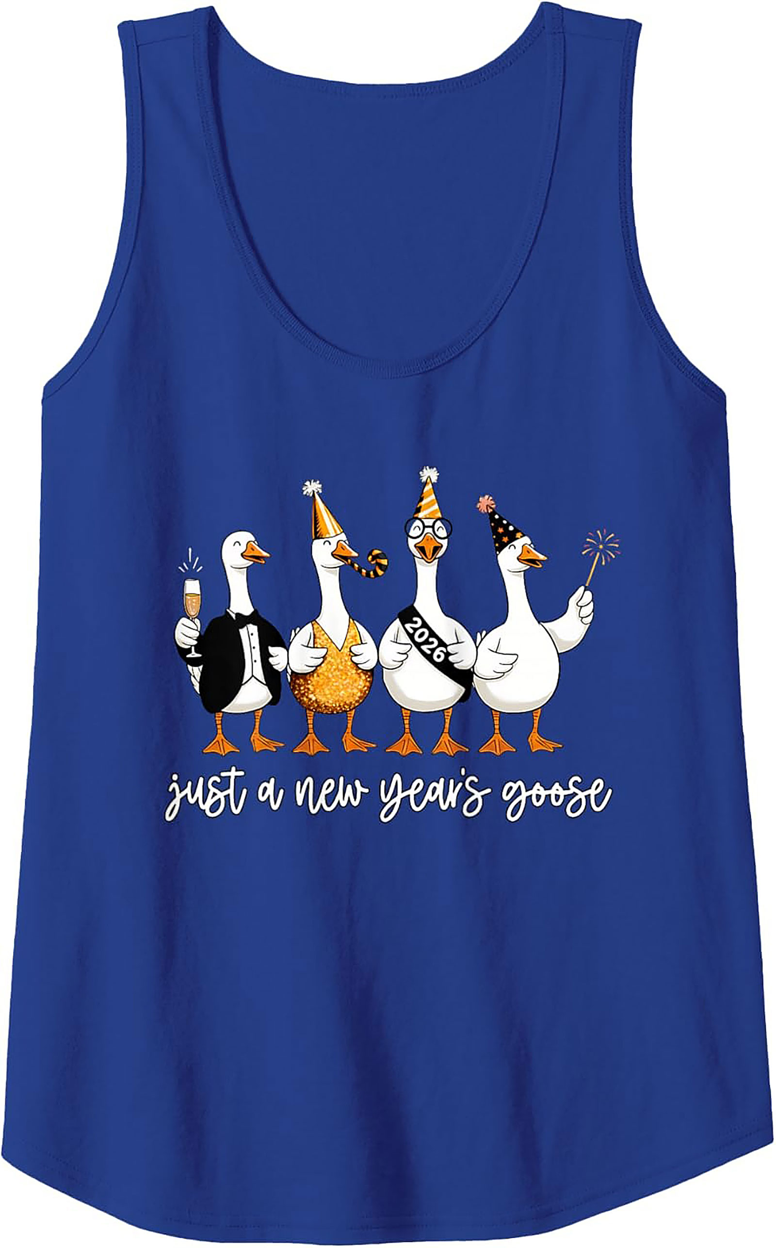 Funny New Year's Goose 2026 Graphic Tank Top Party Gift