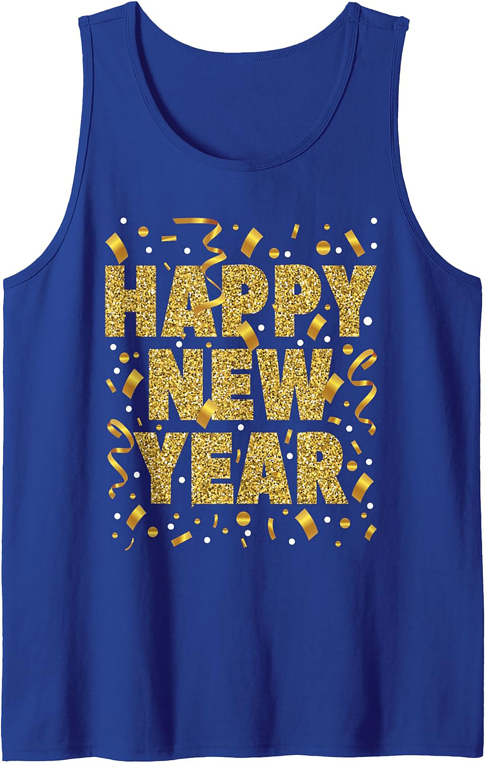 Happy New Year Graphic Tank Glitter Celebration Shirt