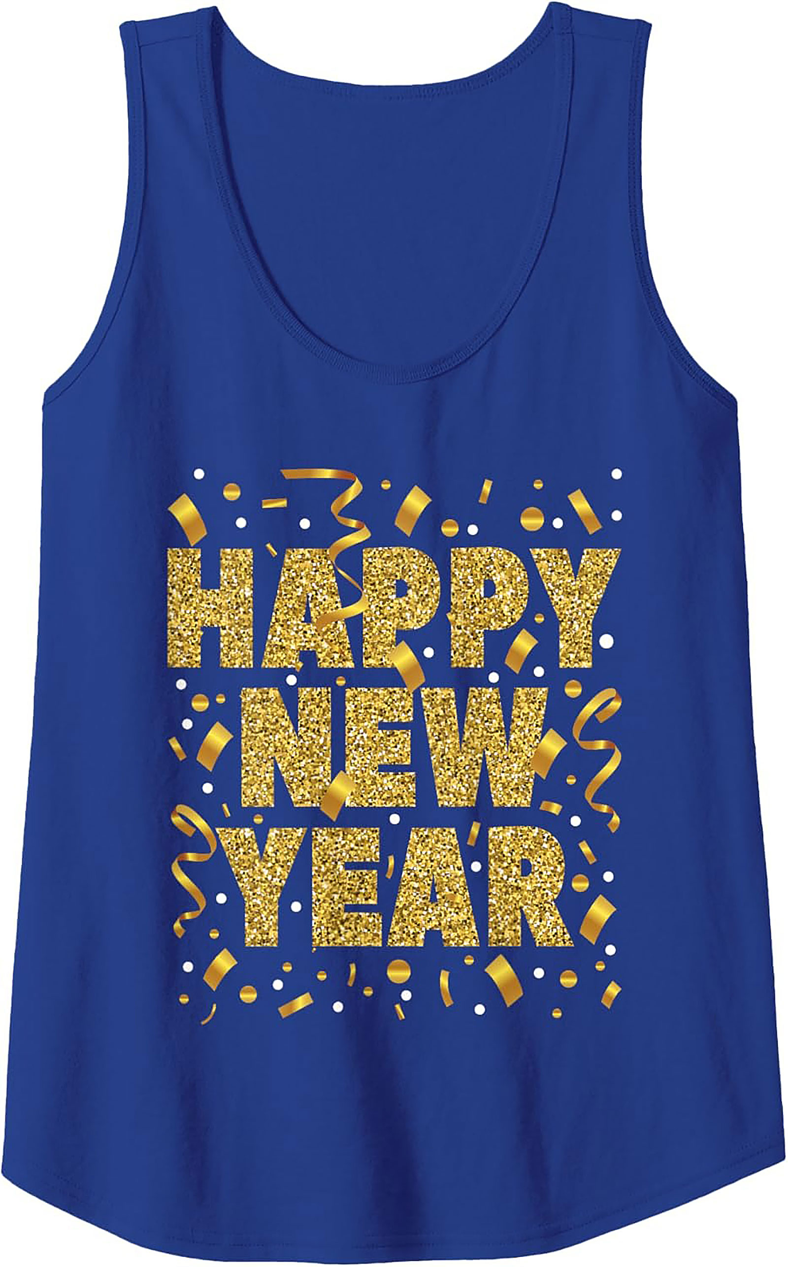 Happy New Year Graphic Tank Glitter Celebration Shirt