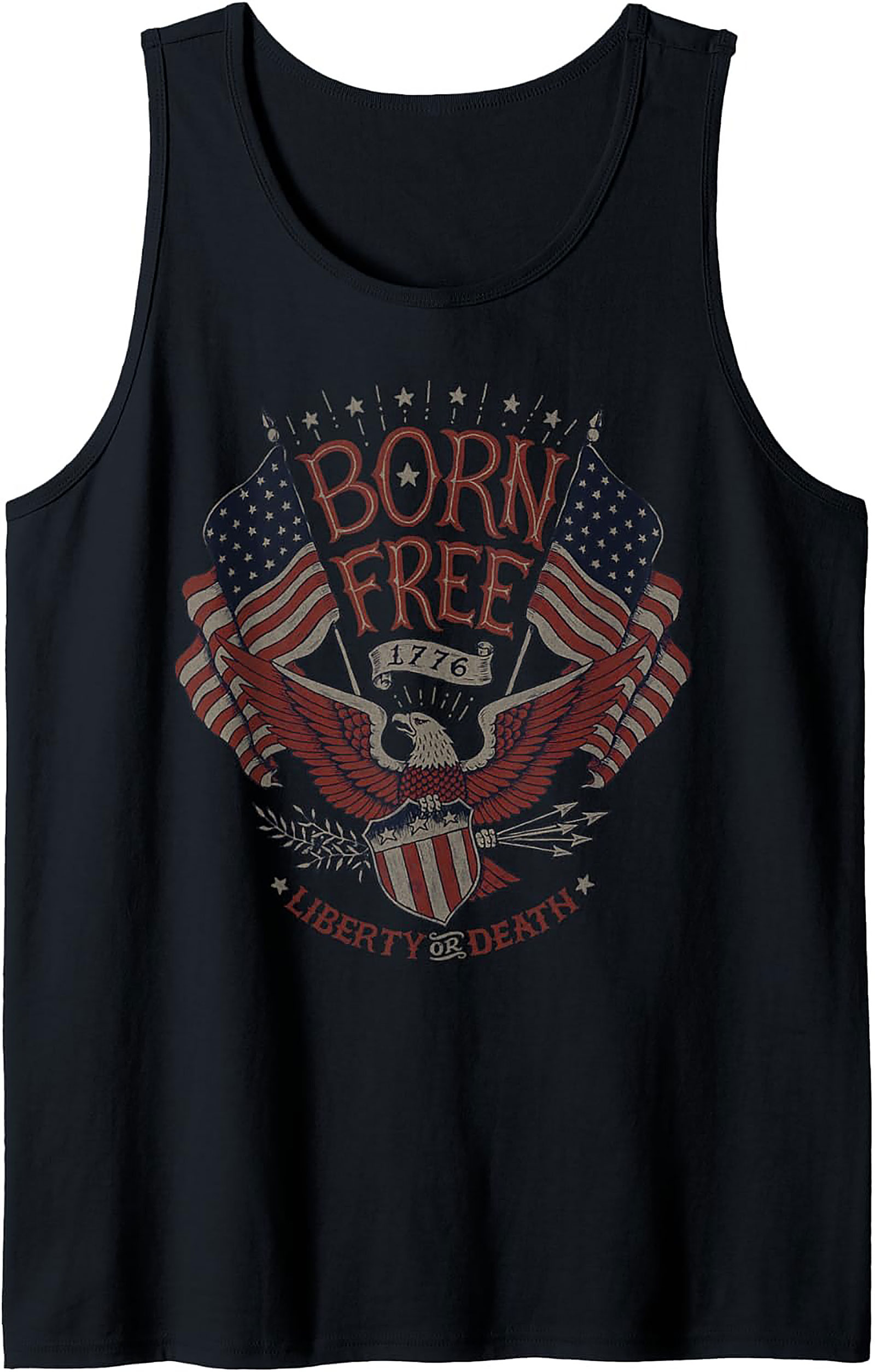 Born Free 1776 Patriotic Graphic Tank | Sleeveless Shirt