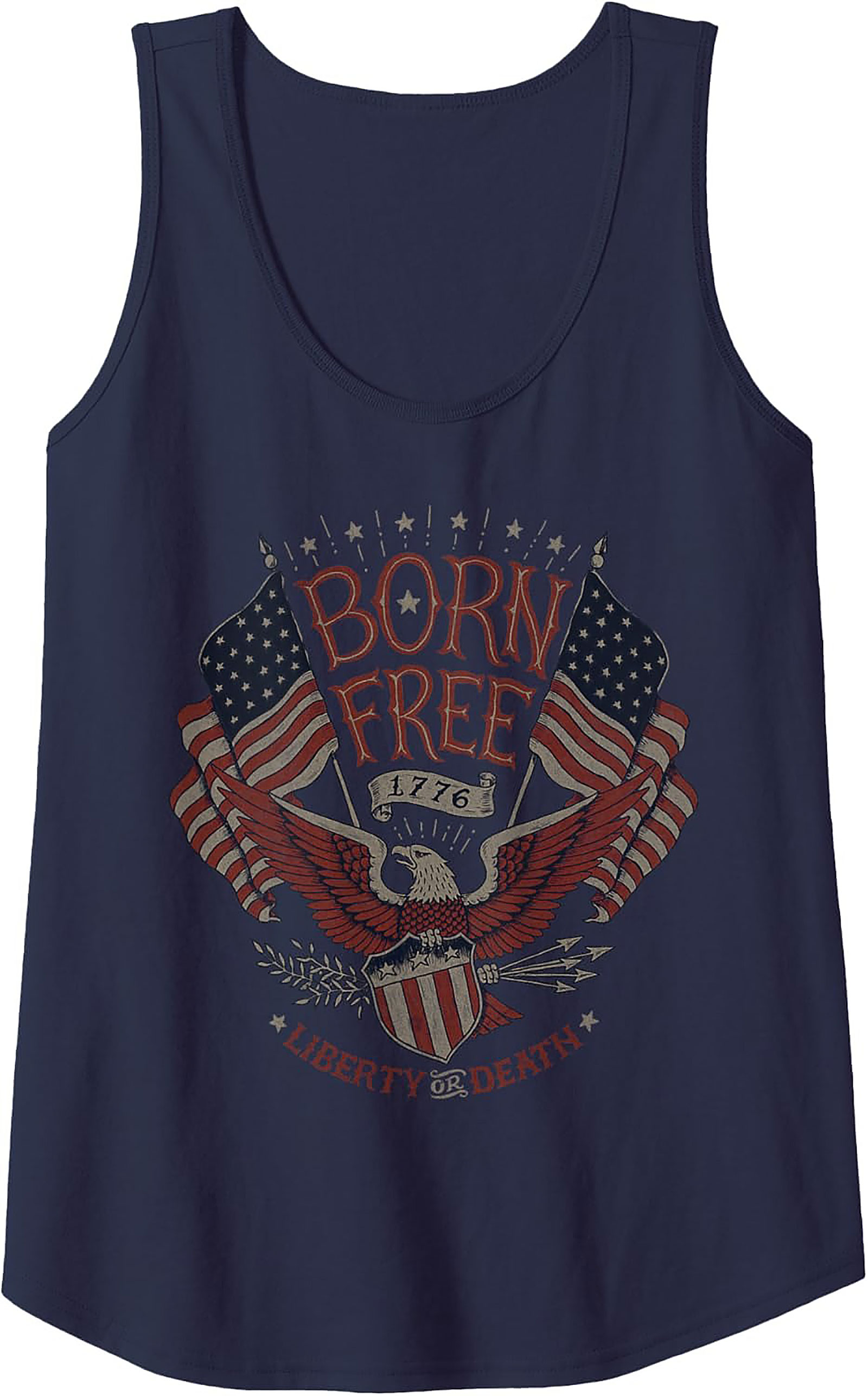 Born Free 1776 Patriotic Graphic Tank | Sleeveless Shirt