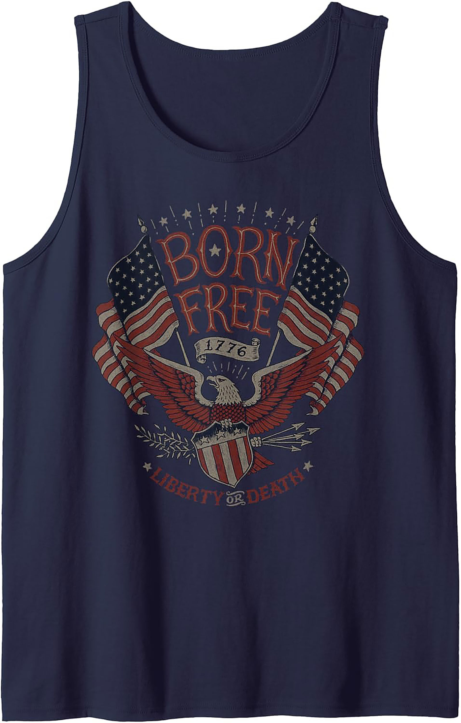 Born Free 1776 Patriotic Graphic Tank | Sleeveless Shirt