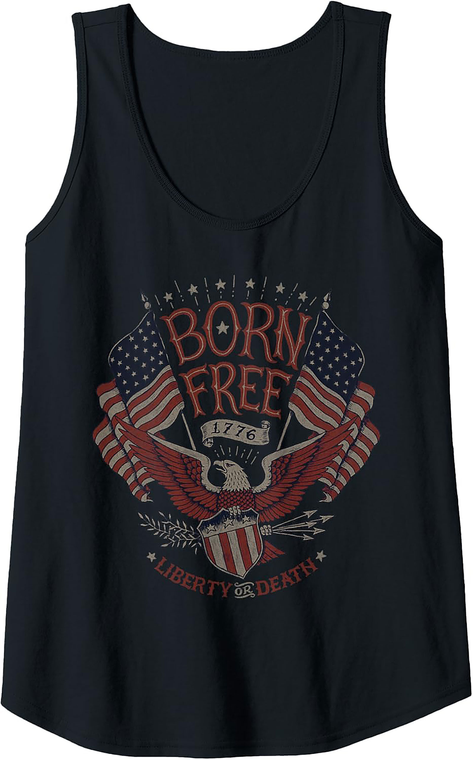 Born Free 1776 Patriotic Graphic Tank | Sleeveless Shirt
