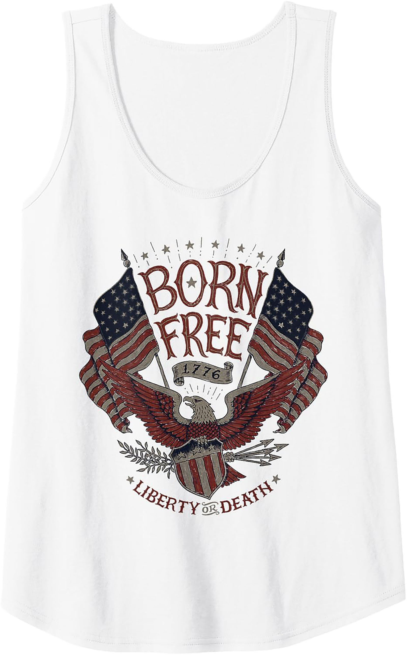 Born Free 1776 Patriotic Graphic Tank | Sleeveless Shirt