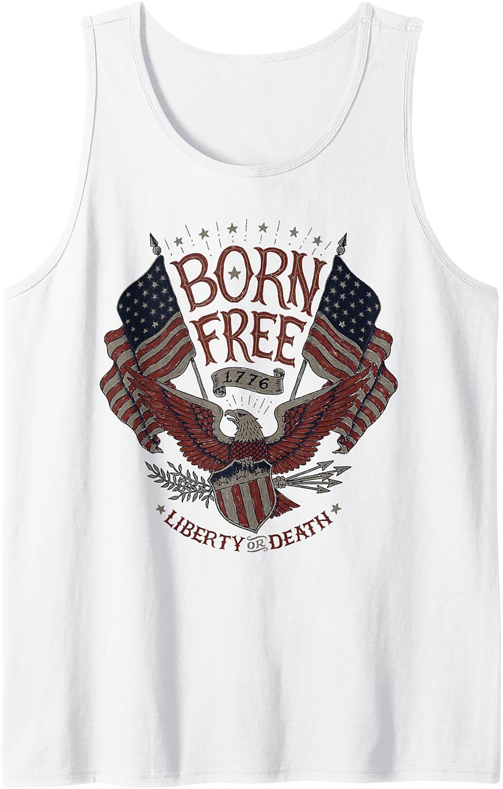 Born Free 1776 Patriotic Graphic Tank | Sleeveless Shirt