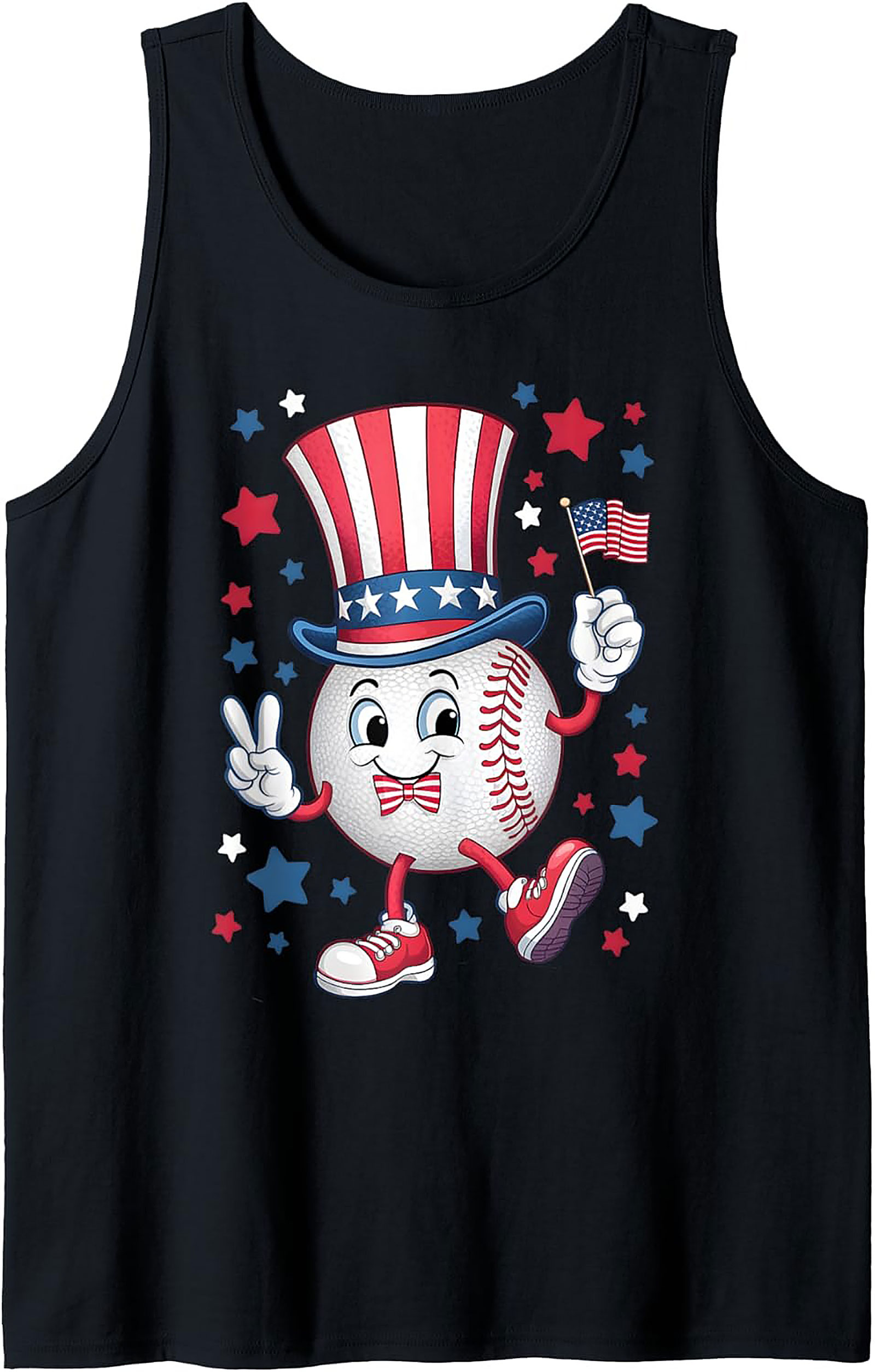 USA Baseball Patriotic Tank Top | Summer Sleeveless Shirt