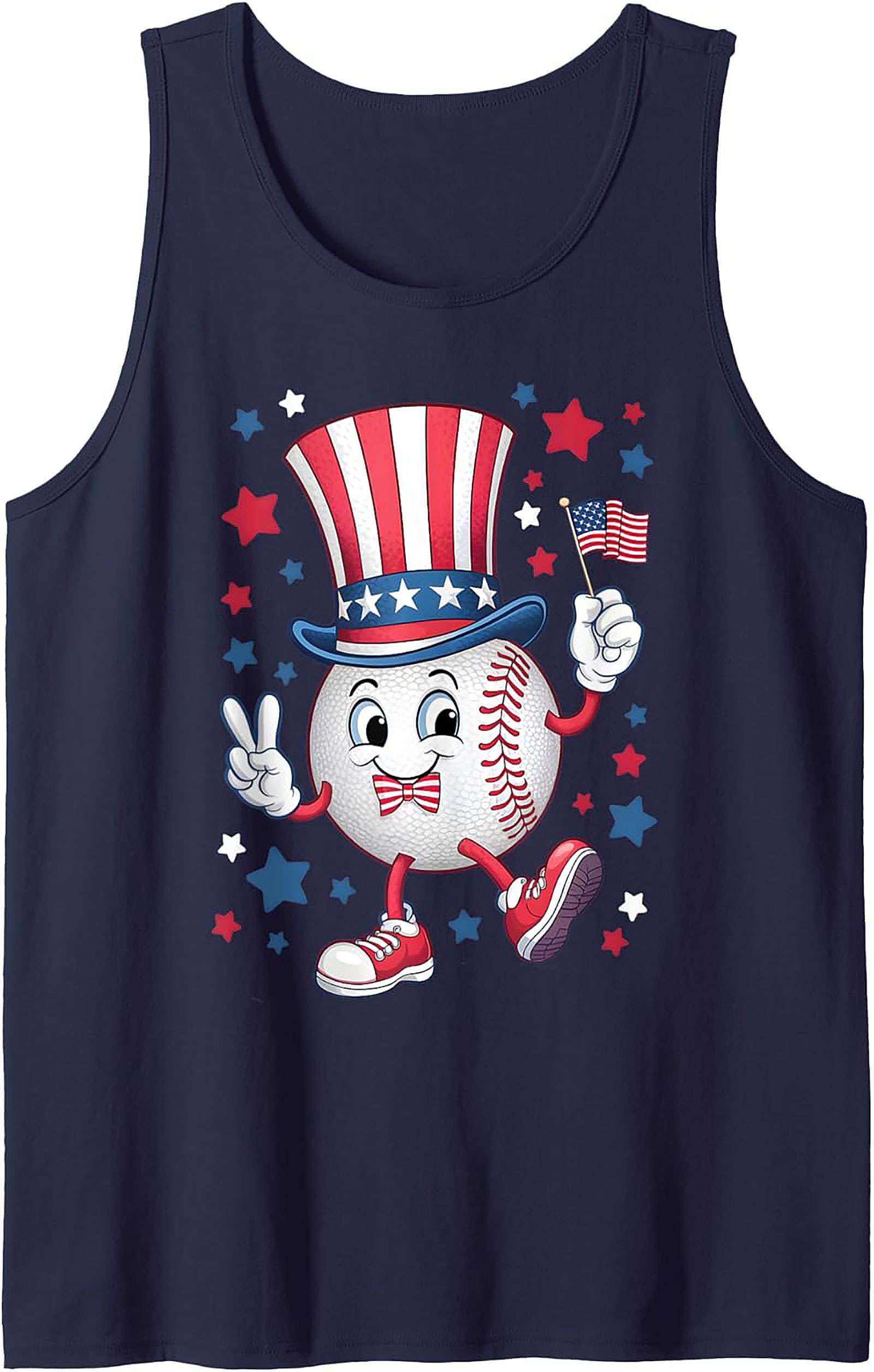 USA Baseball Patriotic Tank Top | Summer Sleeveless Shirt
