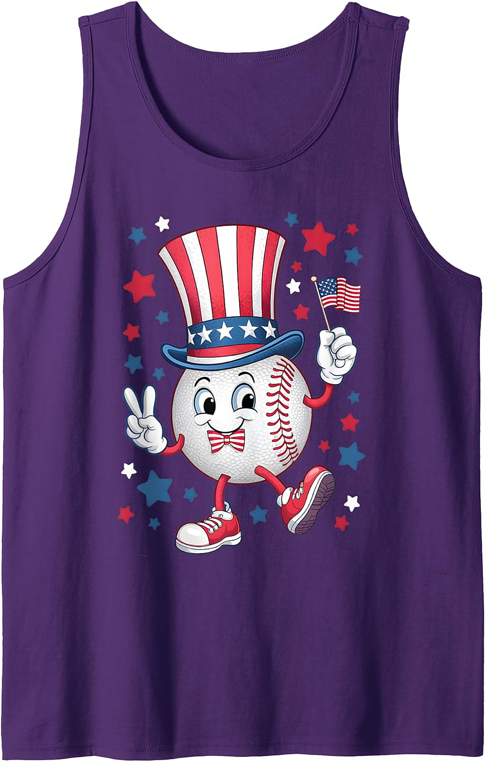 USA Baseball Patriotic Tank Top | Summer Sleeveless Shirt