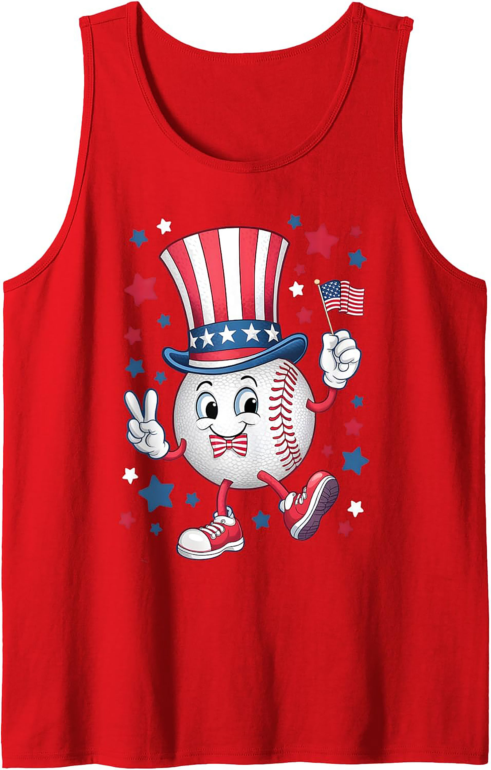 USA Baseball Patriotic Tank Top | Summer Sleeveless Shirt