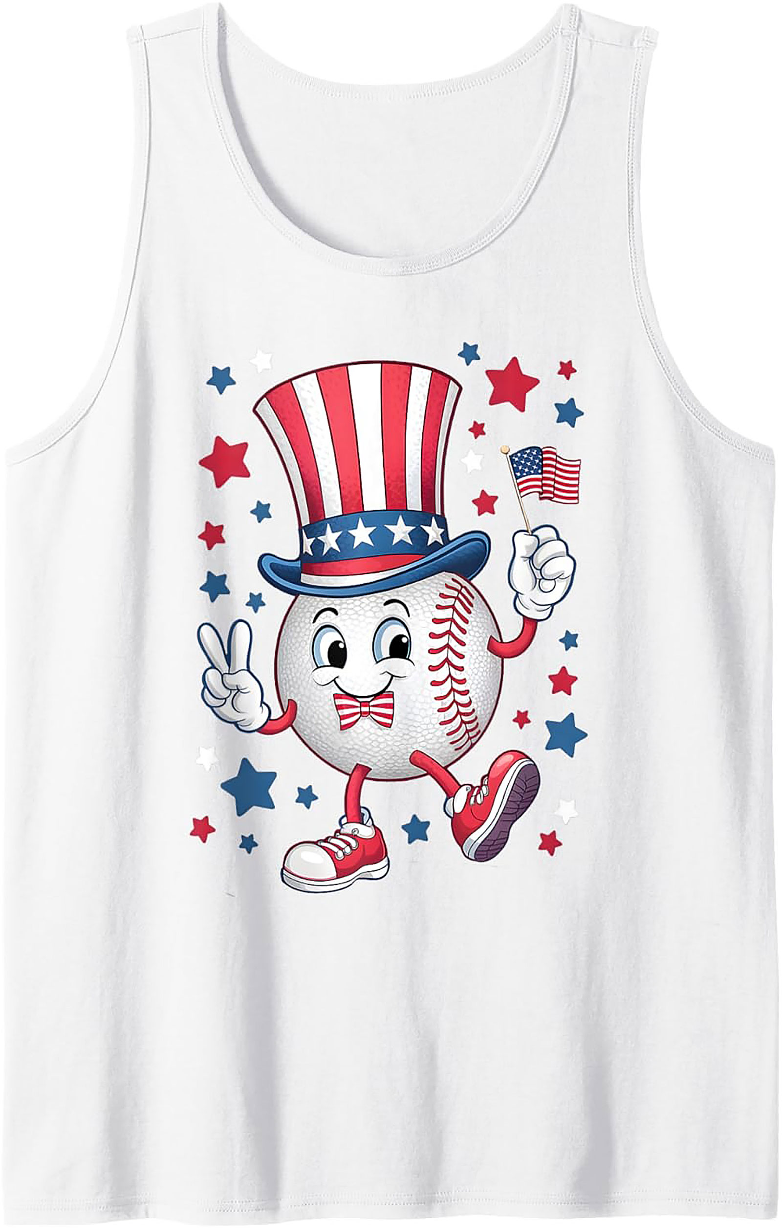 USA Baseball Patriotic Tank Top | Summer Sleeveless Shirt