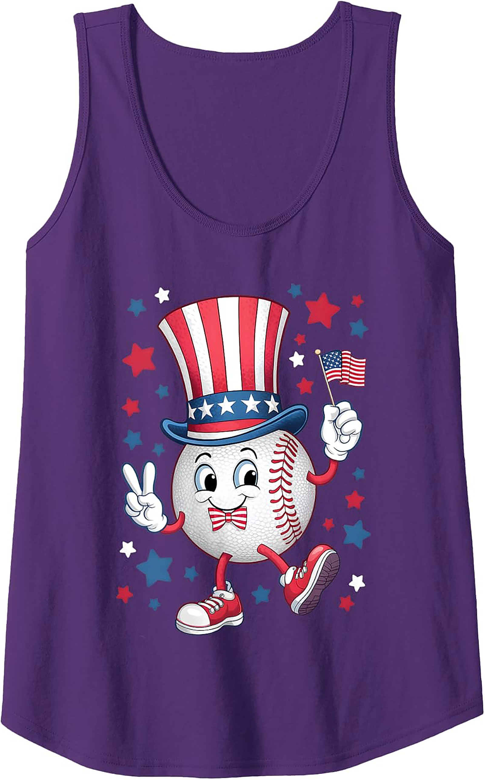 USA Baseball Patriotic Tank Top | Summer Sleeveless Shirt