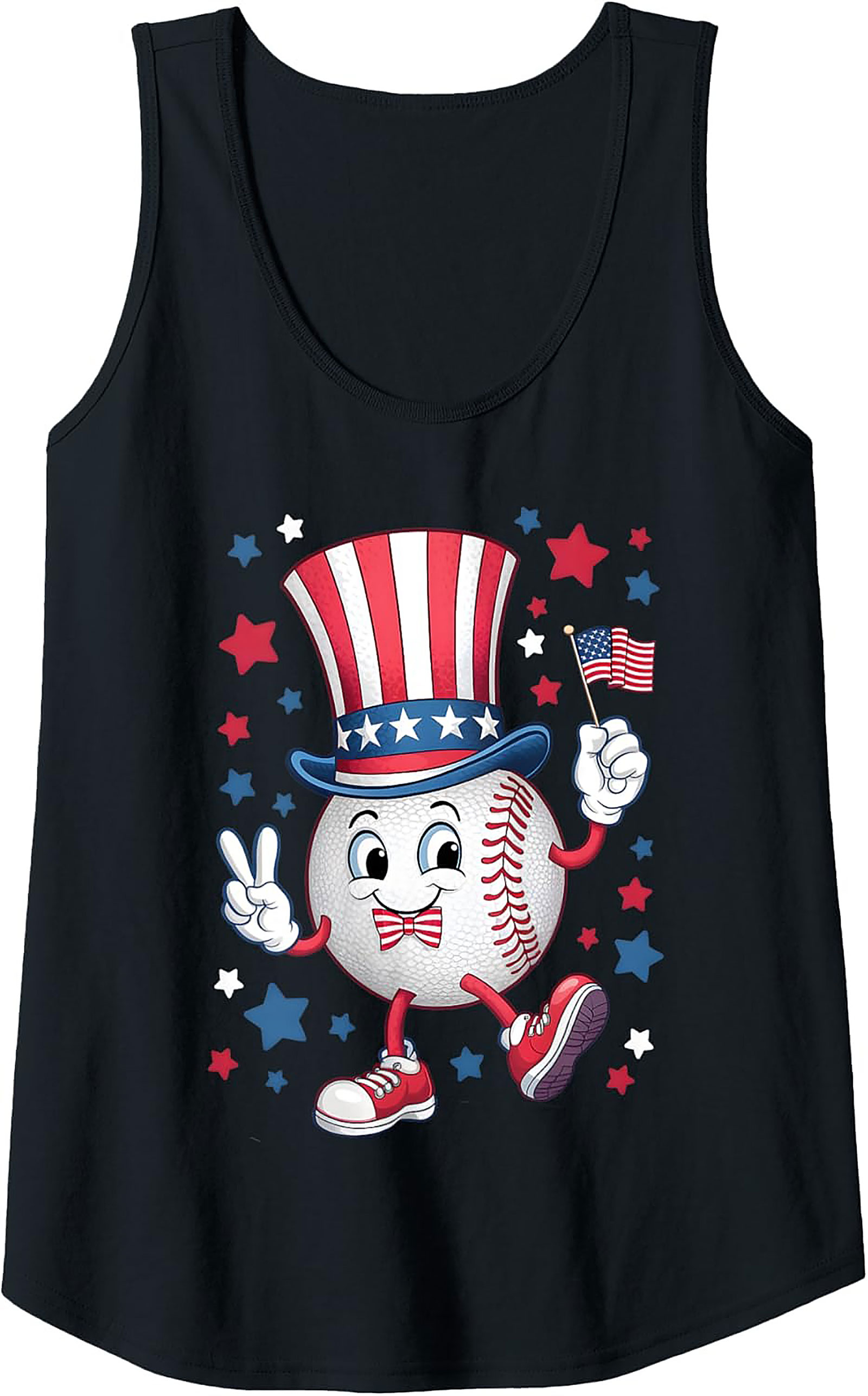 USA Baseball Patriotic Tank Top | Summer Sleeveless Shirt